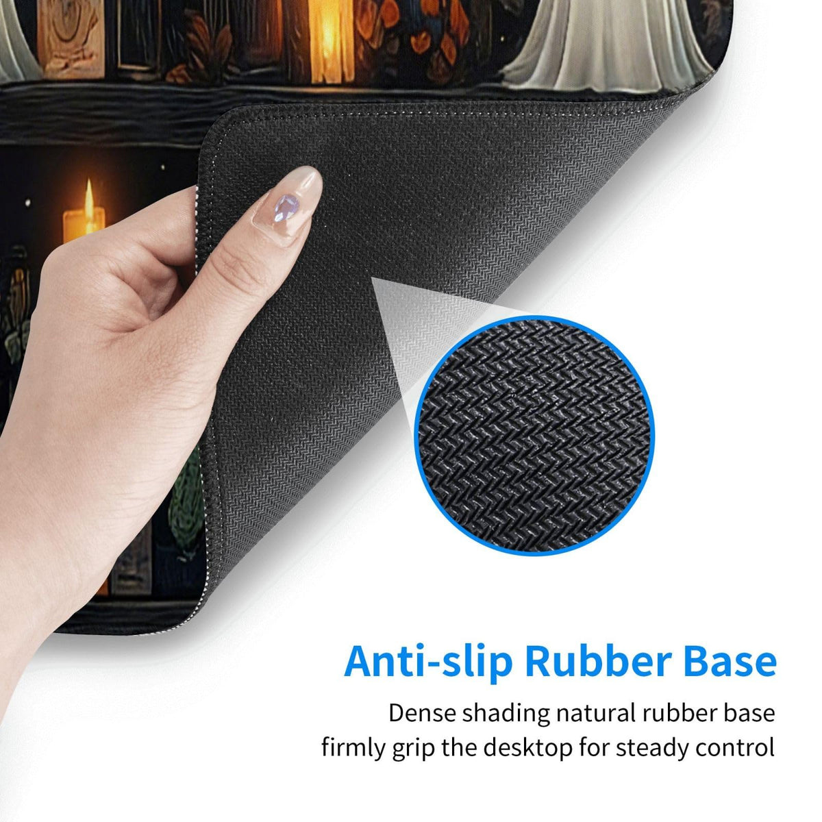 Gothic Library Large Gaming Mouse Pad, Long Extended Full Mouse Mat Desk Pad for Top Keyboard Table, Aesthetic Stitched XL Mousepad Gifts for Men and Women Office Decor, 31.5 * 11.8 in