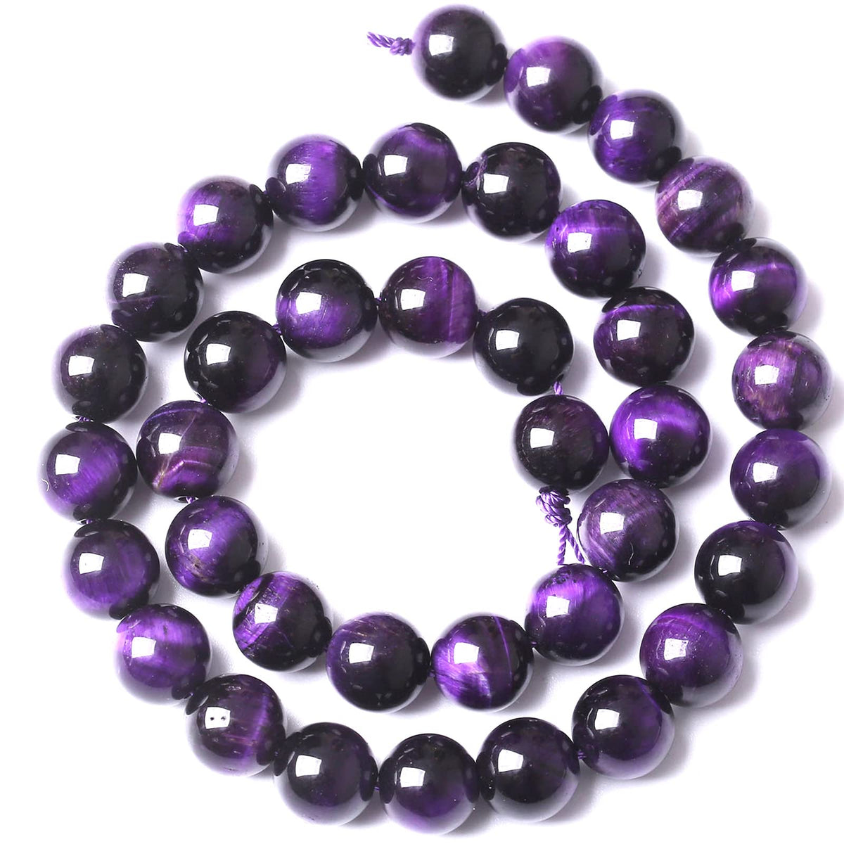 60PCS 6MM AAA Purple Tiger Eye Stone Beads Natural Gemstone Bead Crystal Healing Energy Jewelry Making DIY 15 inches