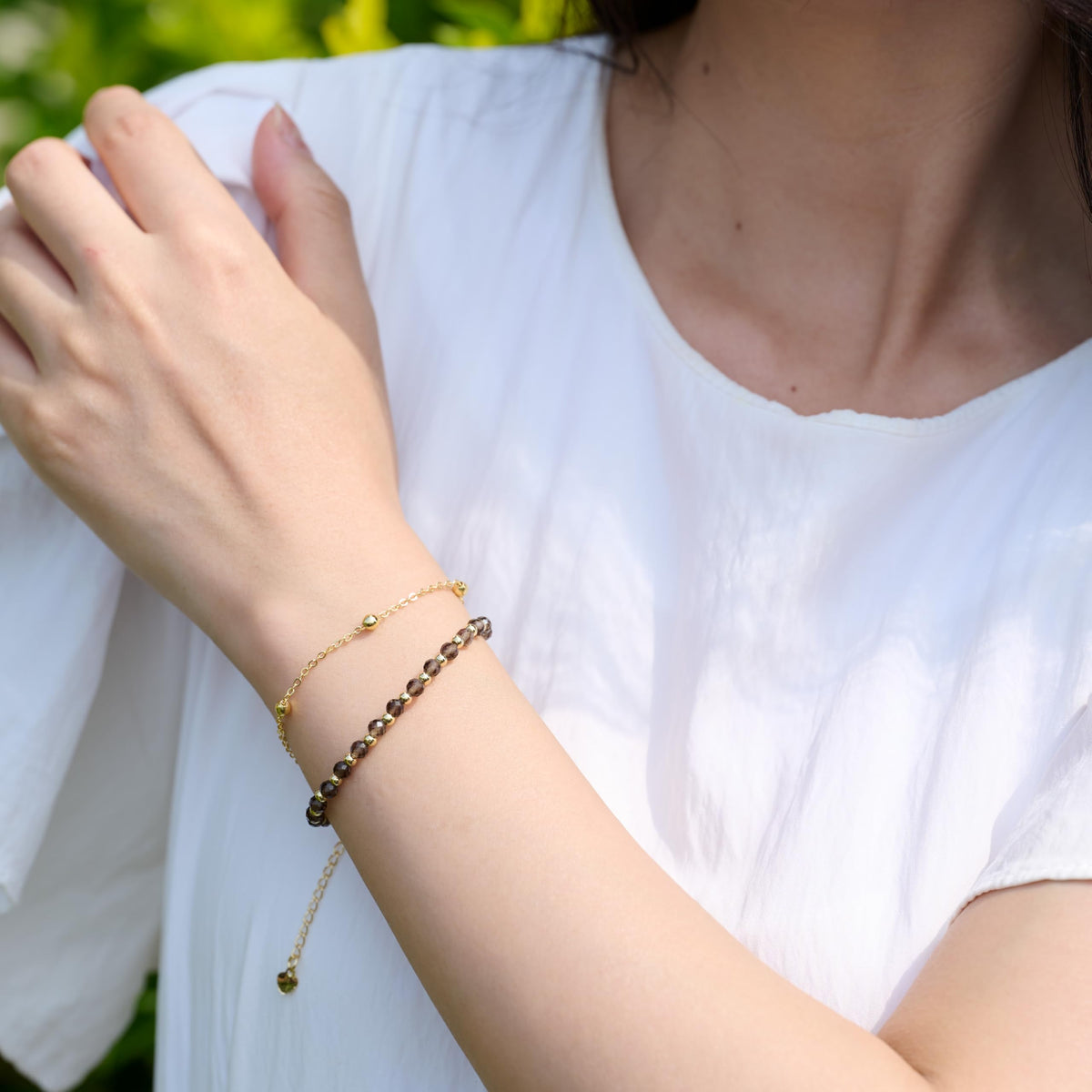 Farfume Smoky Quartz Crystal Bracelet Beaded Bracelets for Women 4mm Natural Stone Beads Gemstone Handmade Jewelry Valentine's Day Gifts