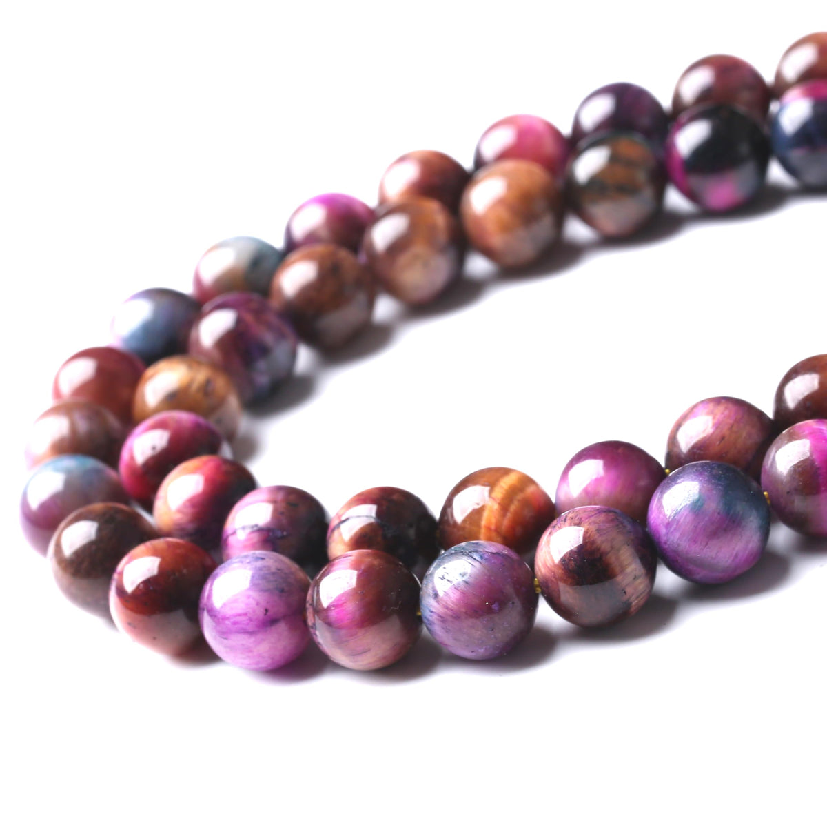 Natural Starry Sky Rose Pink Tiger Eyesr Stone Beads for Jewelry Making DIY Bracelet Necklace Jewelry Making 1 Strand 15.5inch 35PCS 10MM