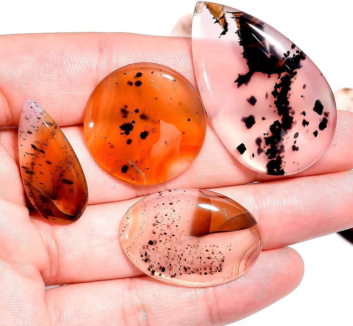 3pcs Montana Agate Gemstone Wholesale Cabochons Lot, Jewelry Making Loose Gemstone, Polished Home Decor Specimen, DIY, Wire Wrapping, Reiki, Healing Crystals, Bulk Gemstone Deal
