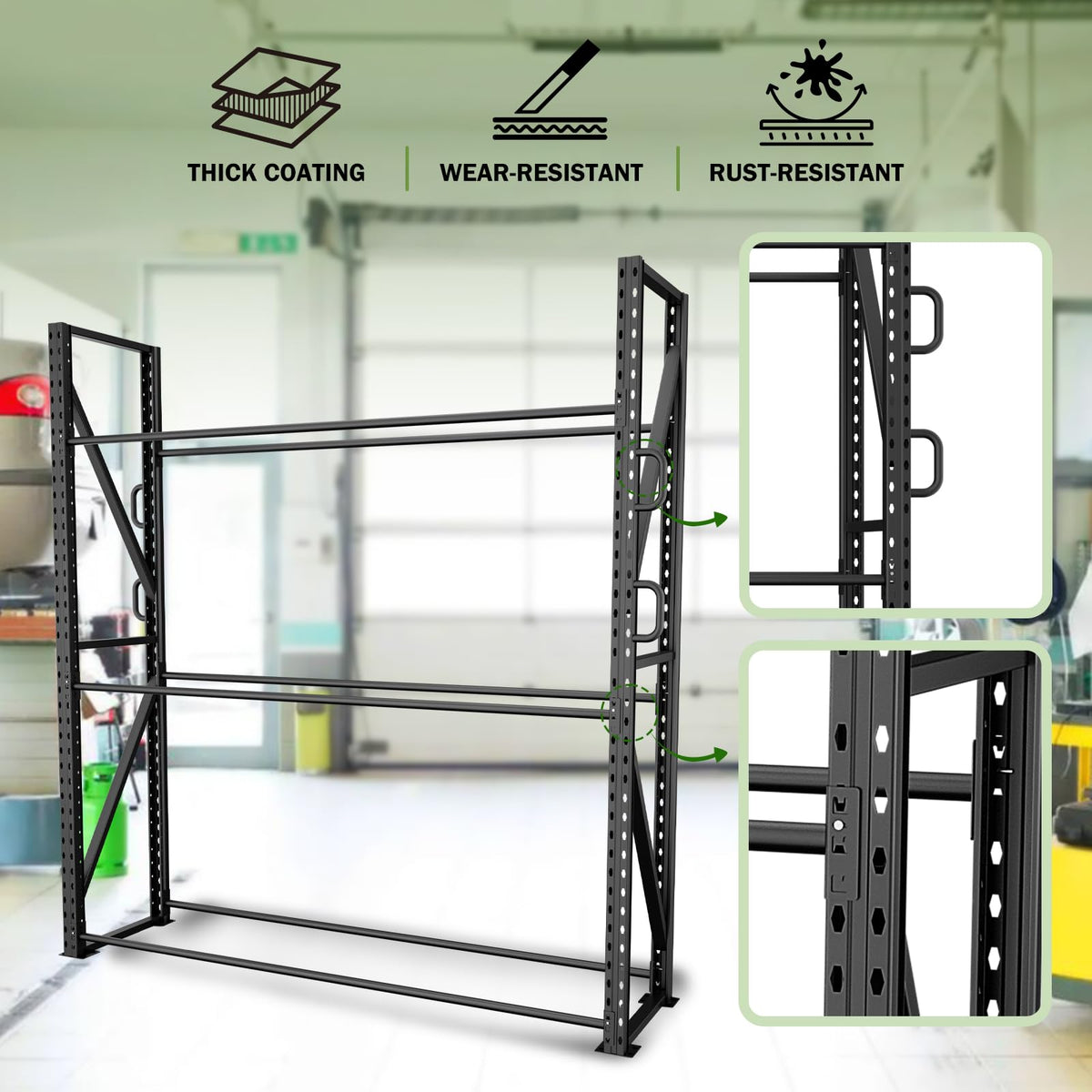 ZUIWAN Large 83" H 3-Tier Tire Stationary Rack for Garage - Heavy Duty 2200LBS Capacity Adjustable Metal Tire Storage Rack for Indoor and Outdoor Use