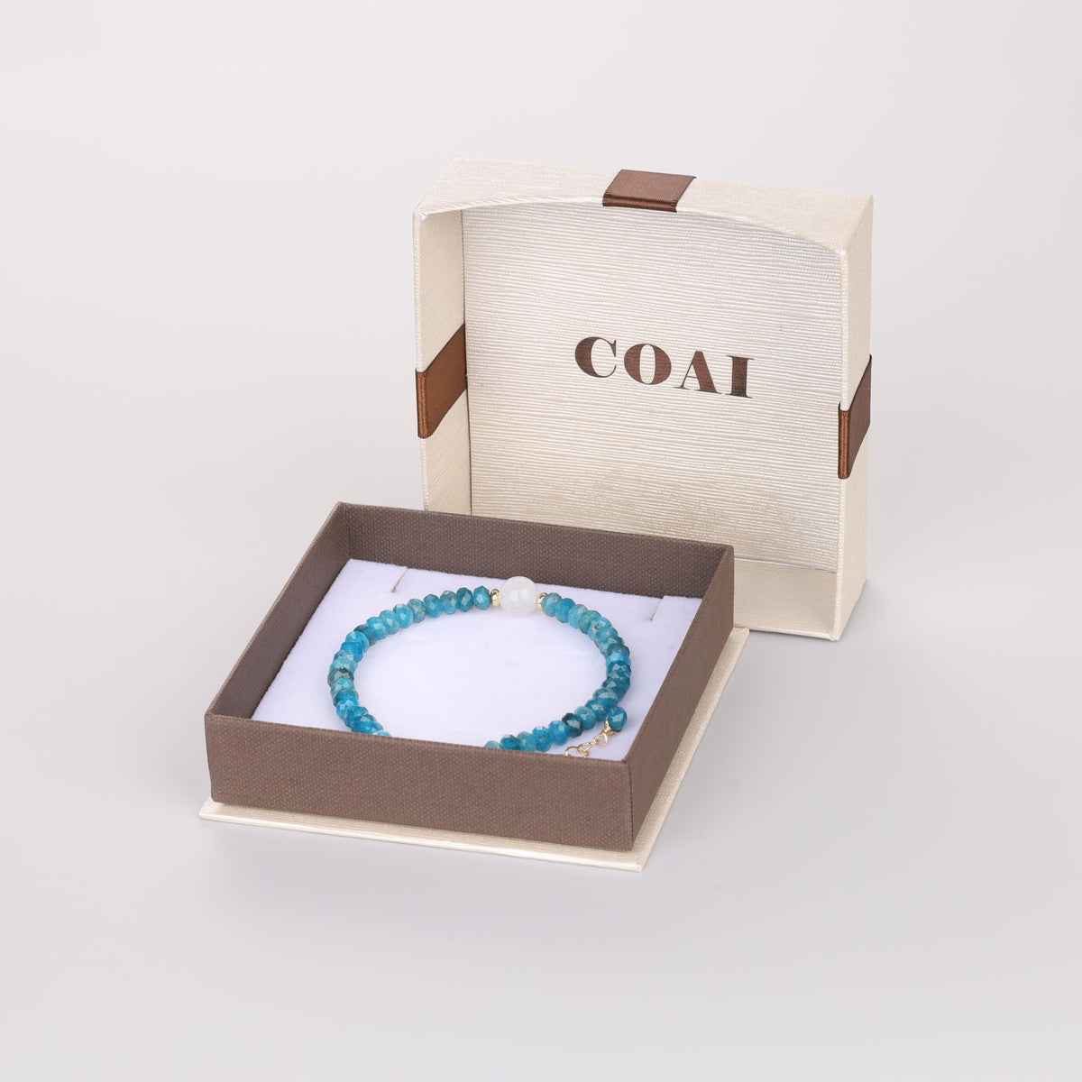 COAI Apatite Bracelet Moonstone Healing Crystal Bracelet for Women