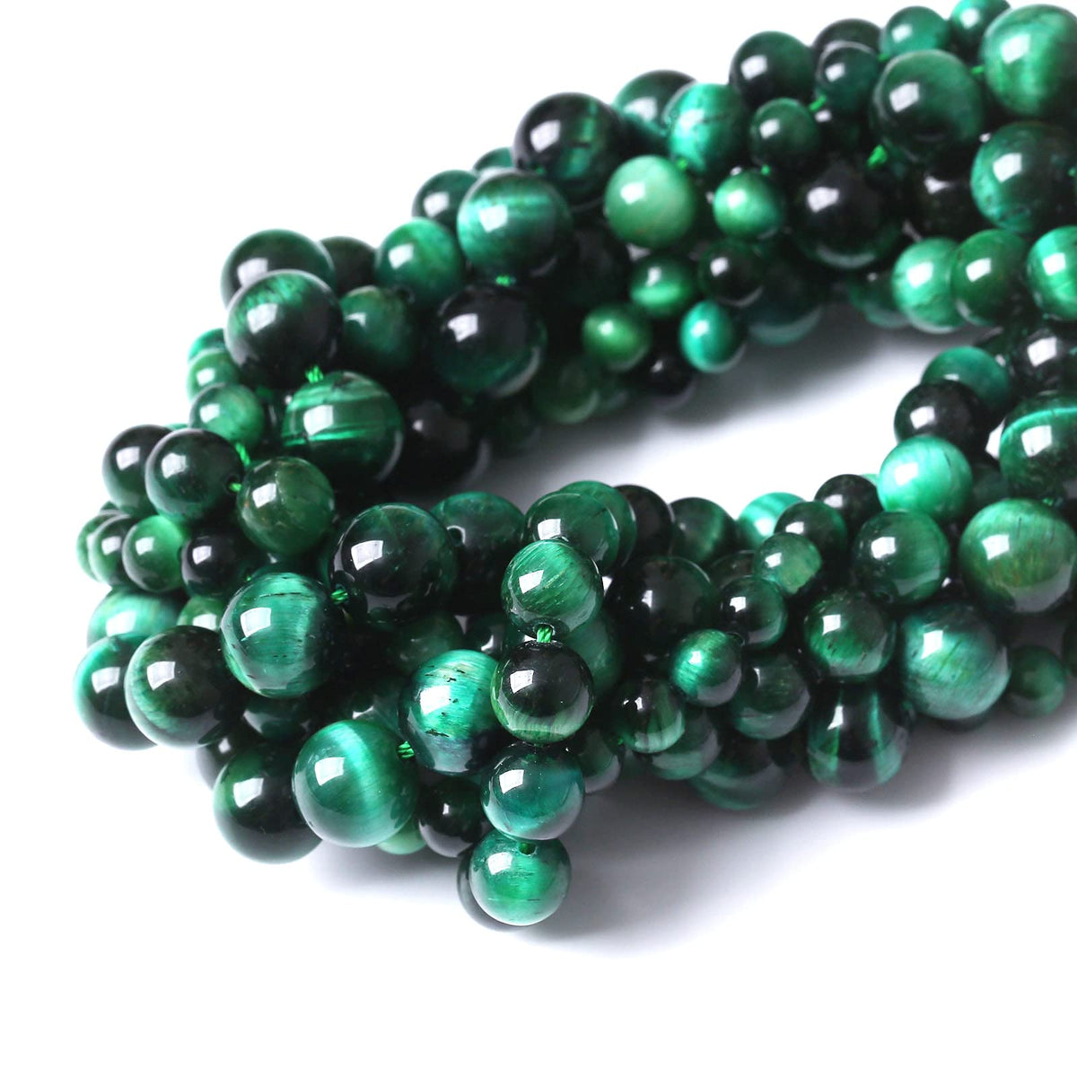 36PCS 10MM AAA Green Tiger Eye Stone Beads Natural Gemstone Bead Crystal Healing Energy Jewelry Making DIY 15 inches