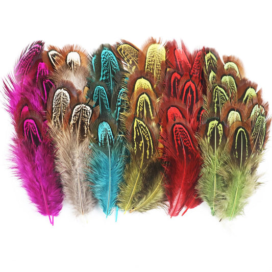 300 Pcs Mixed Colors Pheasant Feathers 2-3 Inches Plumage for Crafts Clothing Sewing Decorating Accessories
