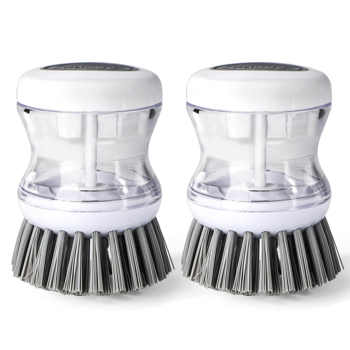 2 Pcs Dish Brushes, Kitchen Scrub Brush,Cleaning Brush, for Dish Scrubber Brush with Soap Dispenser(Gray) Dish Pot Pan Sink Cleaning (2, Gray)