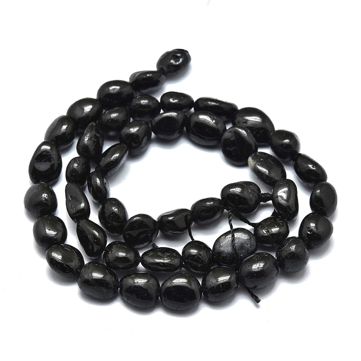 Fashewelry 43Pcs Irregular Natural Black Tourmaline Stone Beads Nugget Tumbled Chakra Healing Gemstone Beads Crystal Healing Loose Beads 8-10x7-8mm for Earring Bracelet Necklace Jewelry