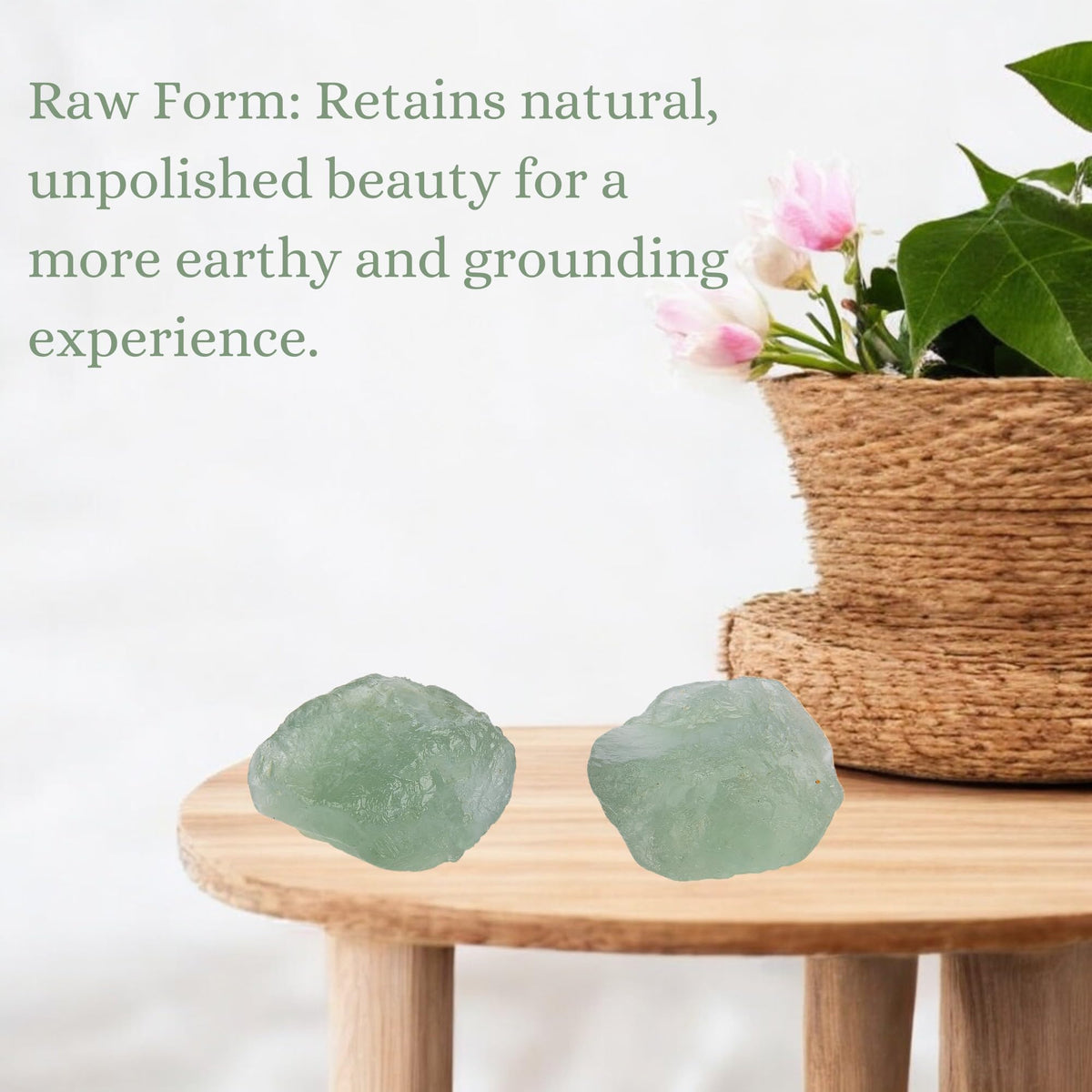 ANAYA AGATE Green Fluorite 2 Pcs Raw Crystals Rough Gemstones w/Authenticity Card, Velvet Pouch - Large 1.25–2.0" Raw Stones for Tumbling, Cabbing, Polishing, Cutting Natural Healing Crystals for Home Decor, DIY Stones