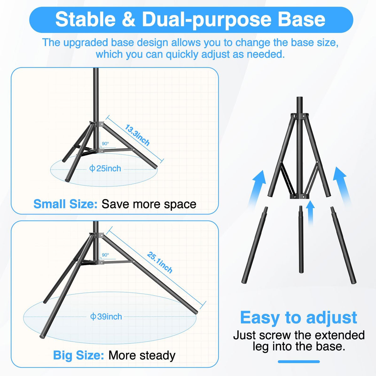 EMART T Shape Backdrop Stand 8.5x5ft, Adjustable Green Screen Photo Banner Holder with Water Bag and 4 Clamps Photography Background Support Kit for Parties, Photoshoot, Balloon
