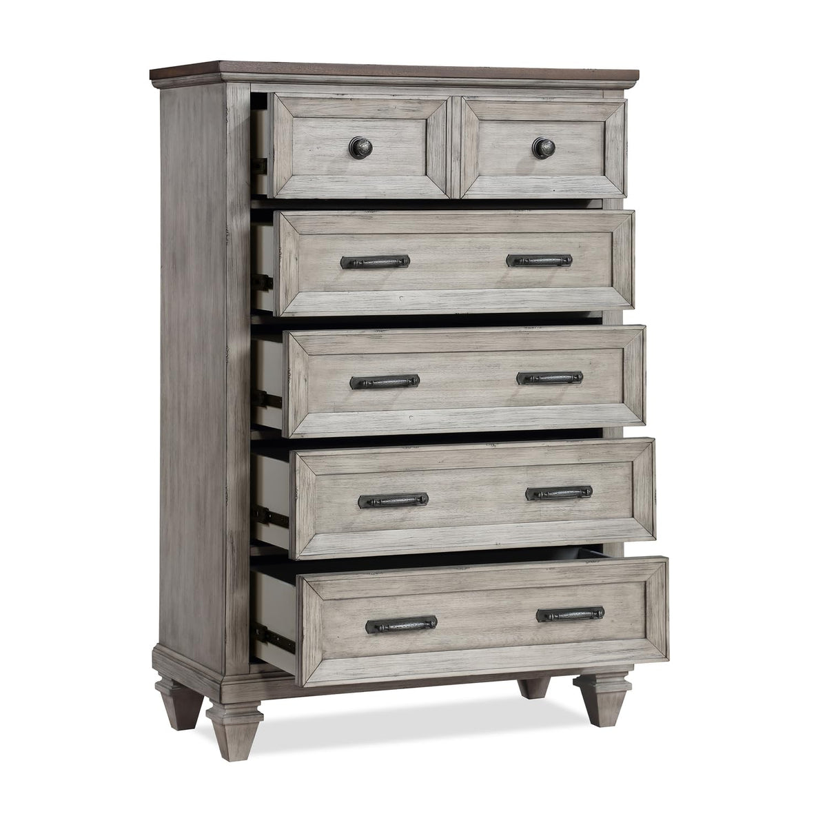 New Classic Furniture Mariana Wood 5-Drawer Chest, Vintage Creme
