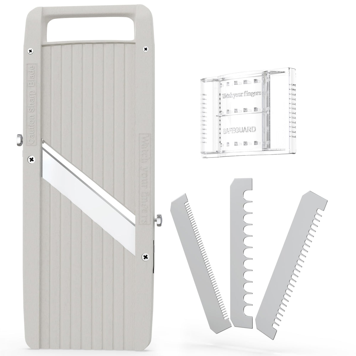 Vollum Wide Japanese Mandoline Slicer for Kitchen – Professional Slicer Vegetable Cutter with Interchangeable Stainless Steel Blades – Food Manual Slicer Handheld Mandoline Slicer