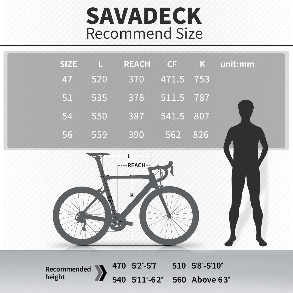 SAVADECK Carbon Road Bike with Shimano SORA R3000 18 Speed Derailleur System,Racing Bicycle with Carbon Fiber Frame Carbon Fork and Double V Brake for Adult.(Black 56cm)