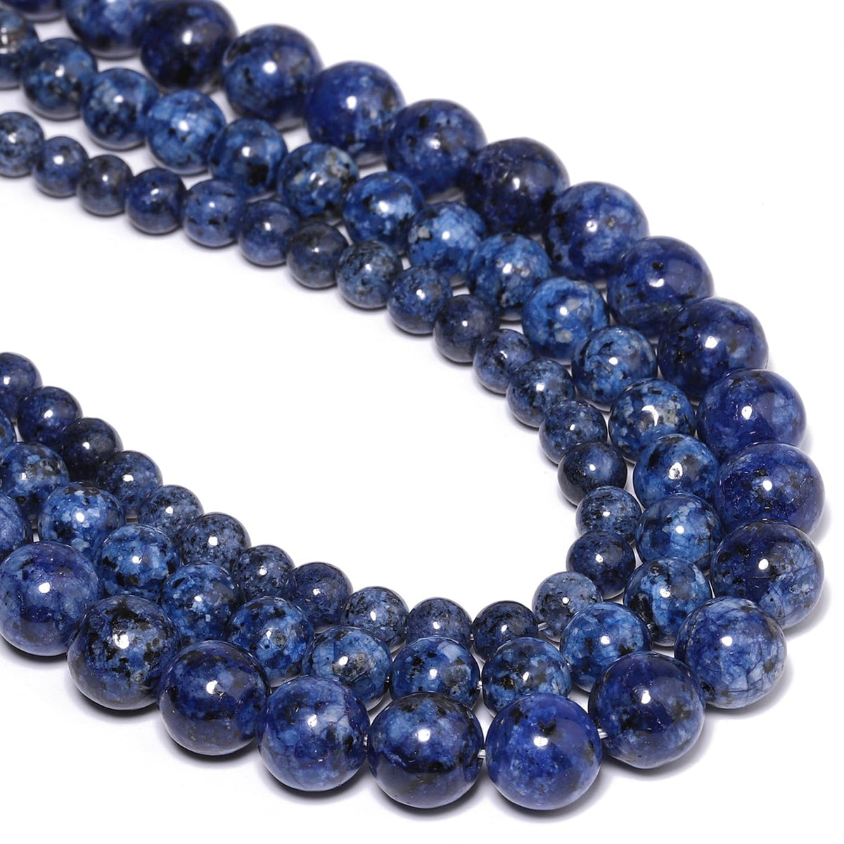 NITOPUPU 10mm 37pcs Blue Sodalite Jaspers Natural Stone Beads for Jewelry Making Supplies, Round Crystal Beads for Bracelets Necklace DIY Crafts