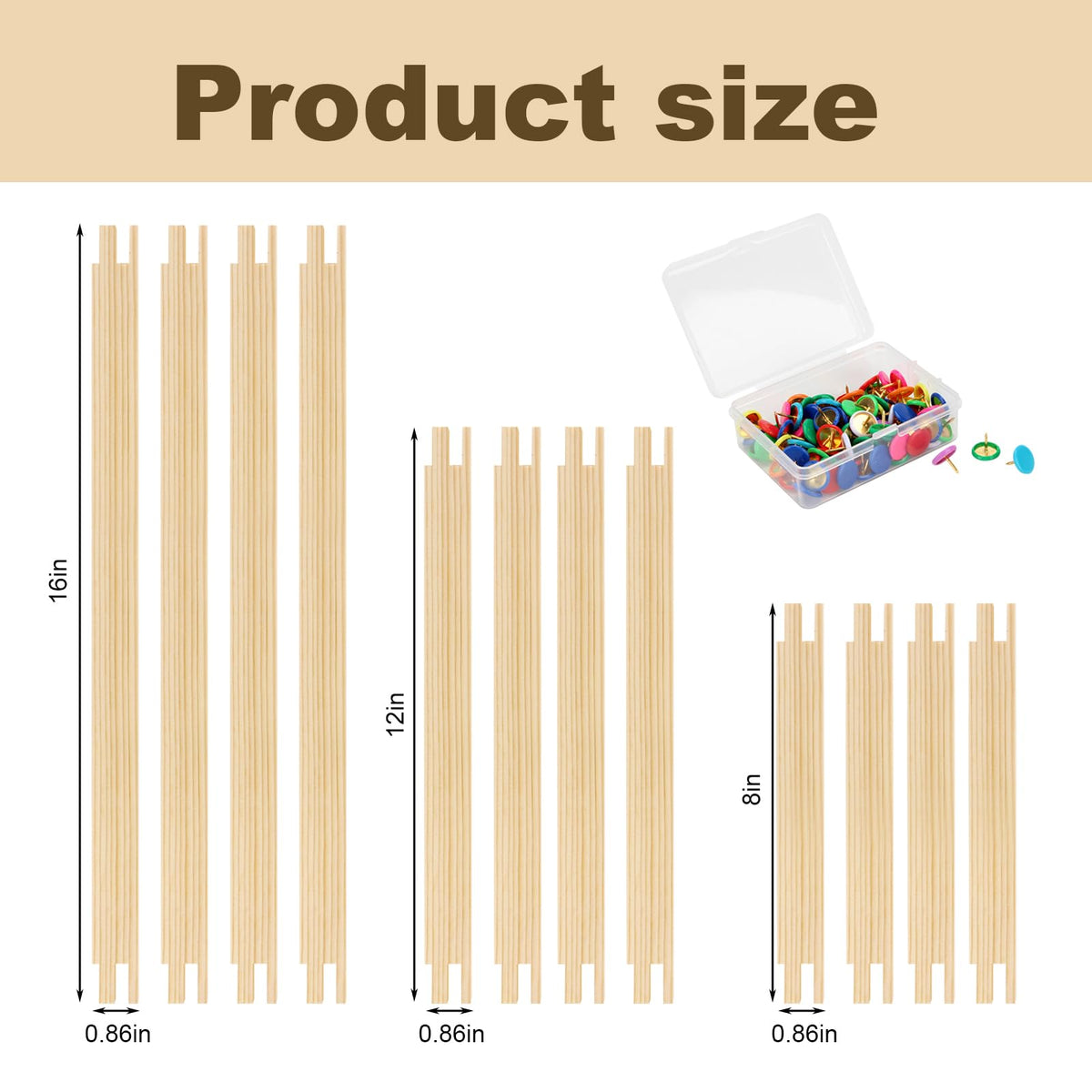 FMTYAOIU 6 Sets Stretcher Bars for Needlework 3 Sizes Wooden Canvas Splicing Stretcher Bars Set with 100 Pins for Crafts Needle Felting Embroidery Thread Frame Set