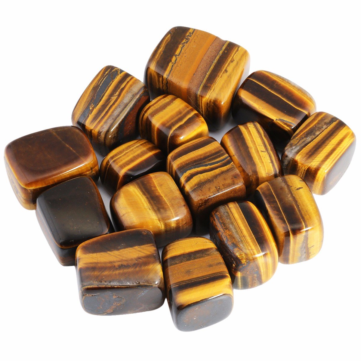 rockcloud 1 lb Tumbled Polished Stones Gemstone Supplies for Wicca,Reiki,Healing Crystal,Tiger's Eye