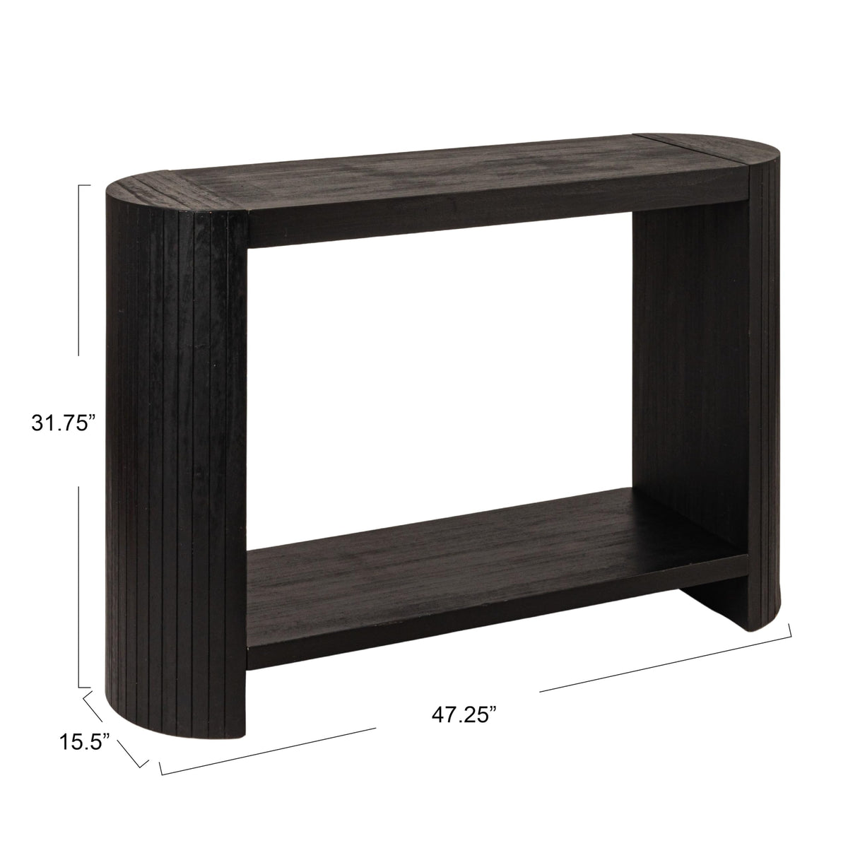 Creative Co-Op Modern Black Rounded-Edge Console Table