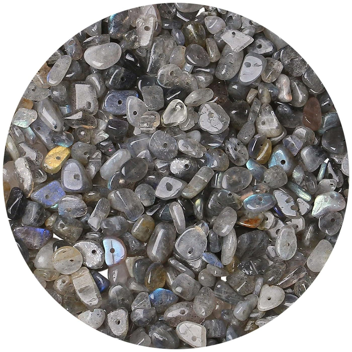 LAIDANLA Labradorite 400pcs Natural Chip Stone Beads 5-8mm Healing Crystal Irregular Gemstones Drilled DIY Loose Rocks Bead Crystal for Bracelet Earrings Necklace Jewelry Making Crafting