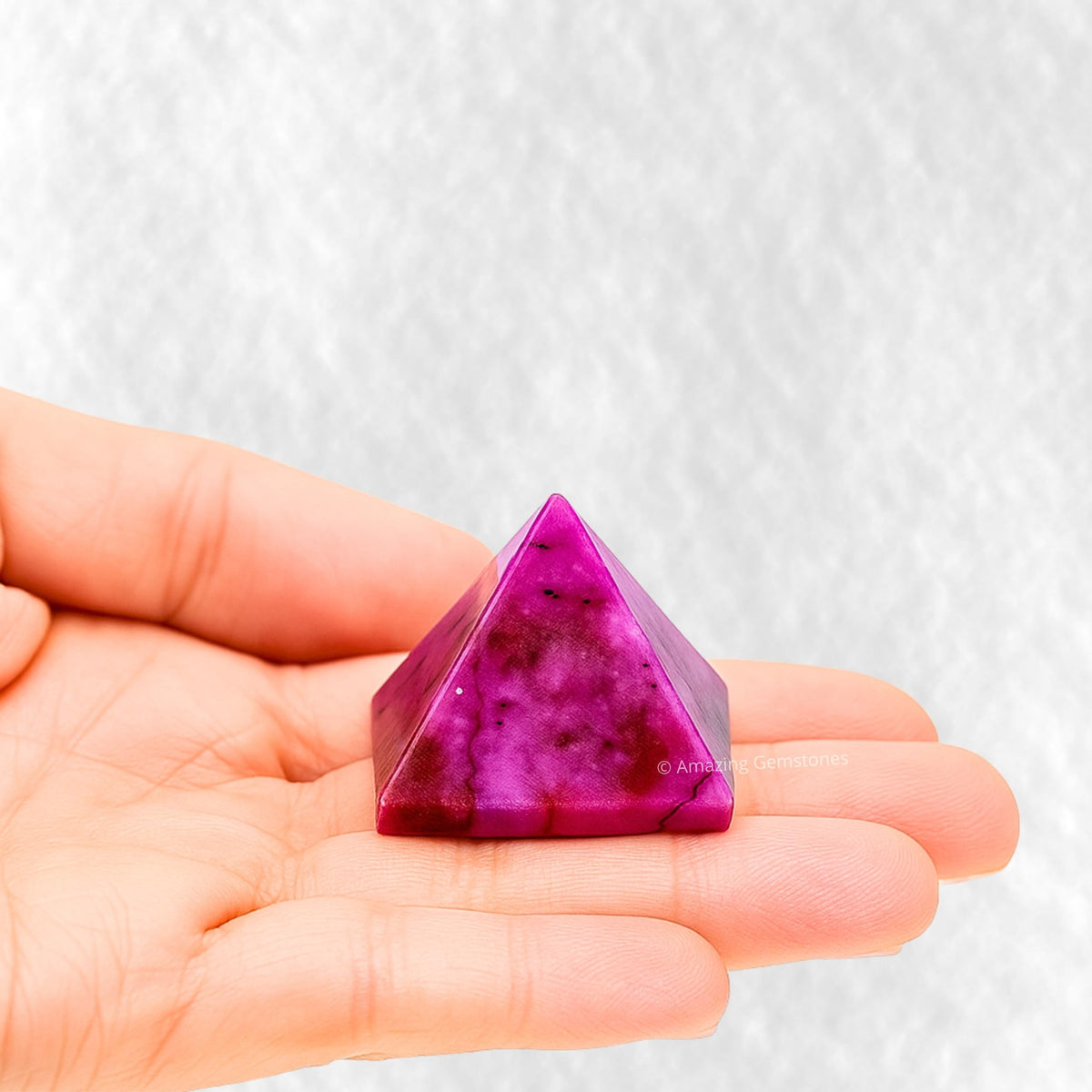 Amazing Gemstone Cobalt Calcite Pyramid Crystal Healing Stones - 1" Great Pyramid Figurine of Natural Stone Pyramid for Meditation, Reiki, Chakra Balancing and Crystal Pyramids Grid