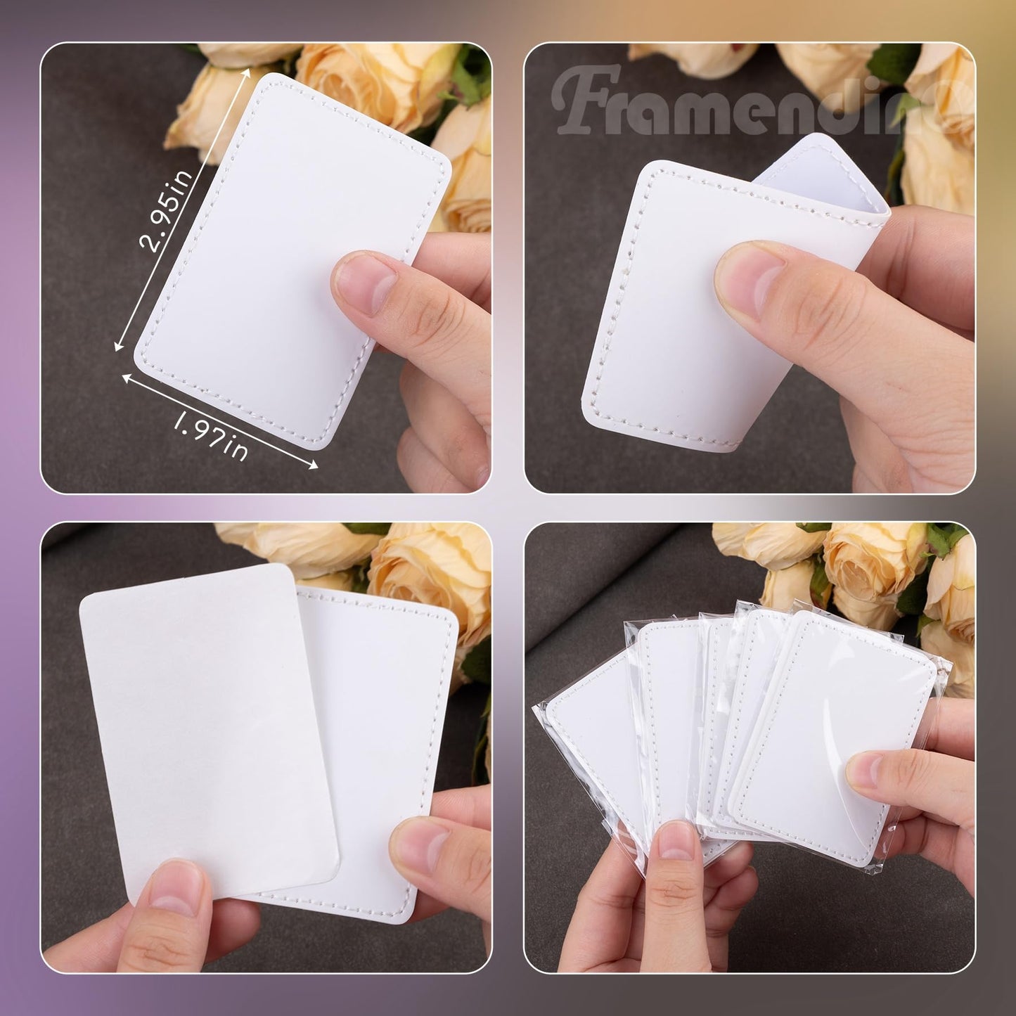 Framendino, 10 Pack Sublimation Patch Blank Rectangle Leather Iron on Patches for Hat Shirt Jeans