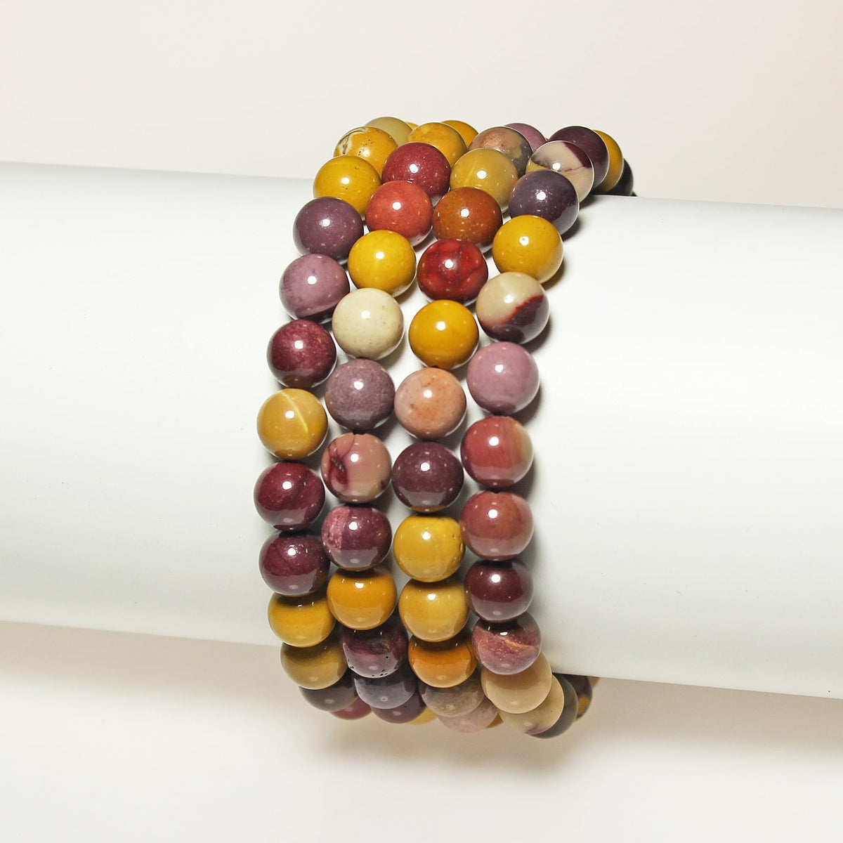 MJDCB Natural Stone Beads Moonkaite Jasper Egg Huangshi Round Loose Beads for Jewelry Making DIY Bracelet Necklace (12mm)
