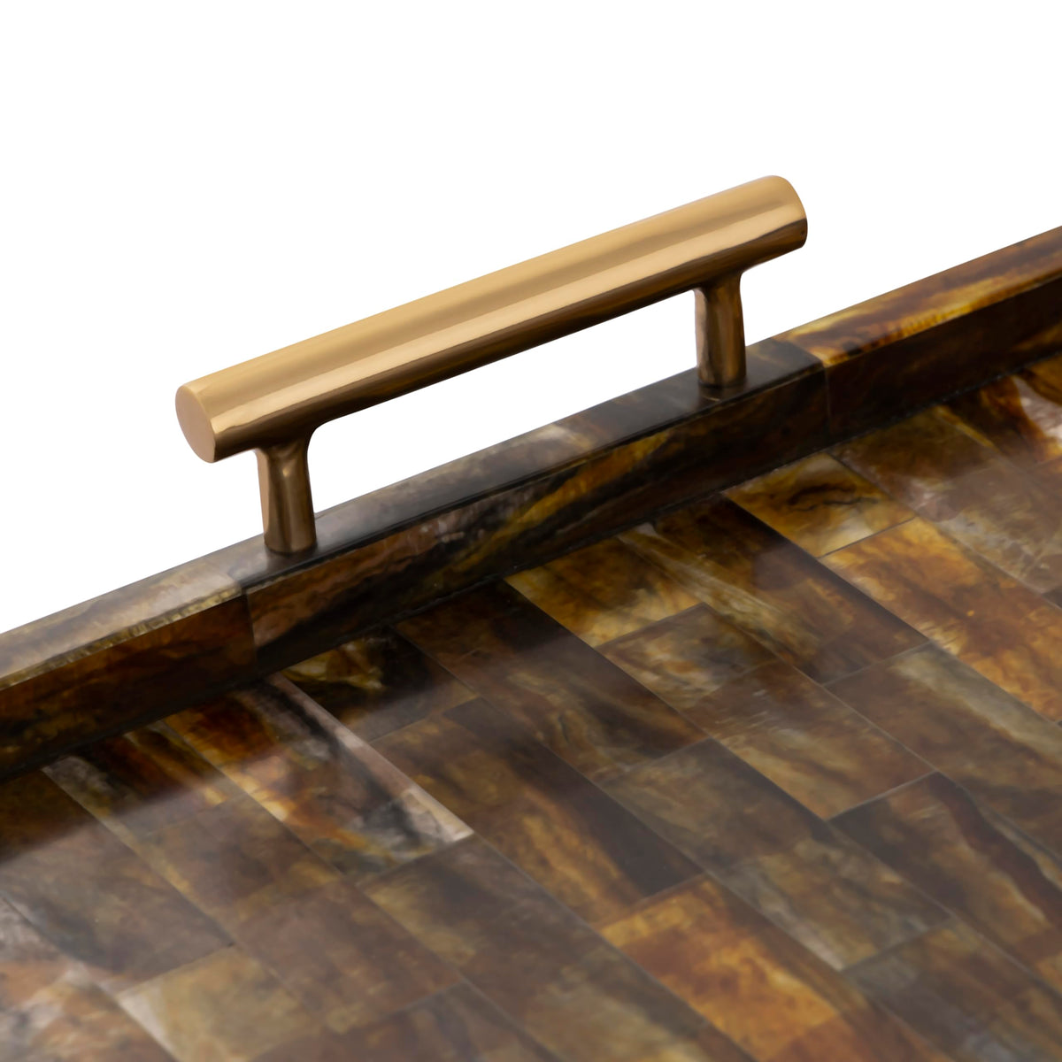 Elk Home Decorative Horn Tray - Brass - Transitional Lodge Style Home Décor