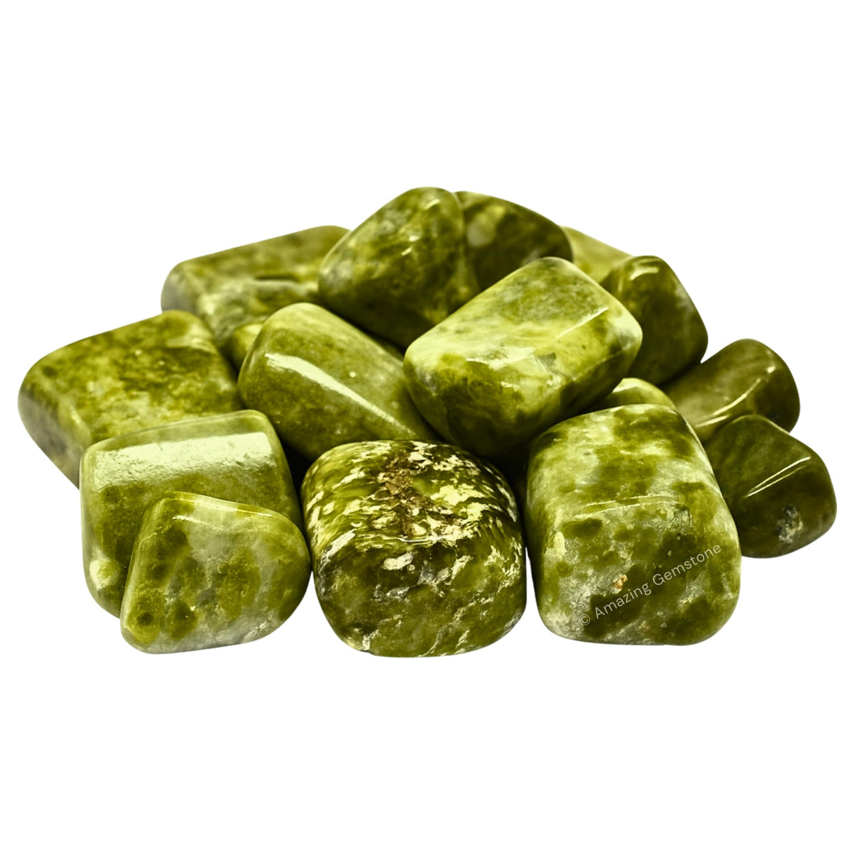 Amazing Gemstone Vesuvianite Crystals and Healing Stones Tumbled - 1 Oz Vesuvianite Stone Gem Stones, Natural Healing Stones for Energy Balance, Stress Relief - Polished Gems Rocks