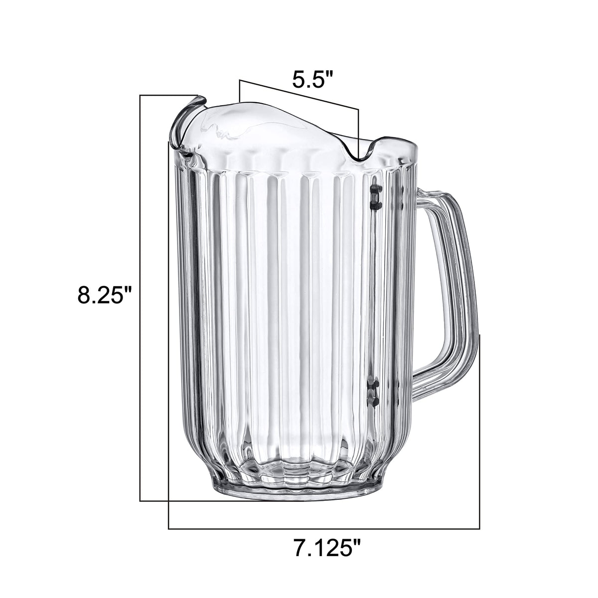 Amazing Abby - Cheerly Beerly - 2-Pack Unbreakable Plastic Beer Pitcher (60 oz) with 3 Spouts, Restaurant-Grade Polycarbonate Beverage Dispenser, Dishwasher-Safe, Great for Beer, Sangria, and More