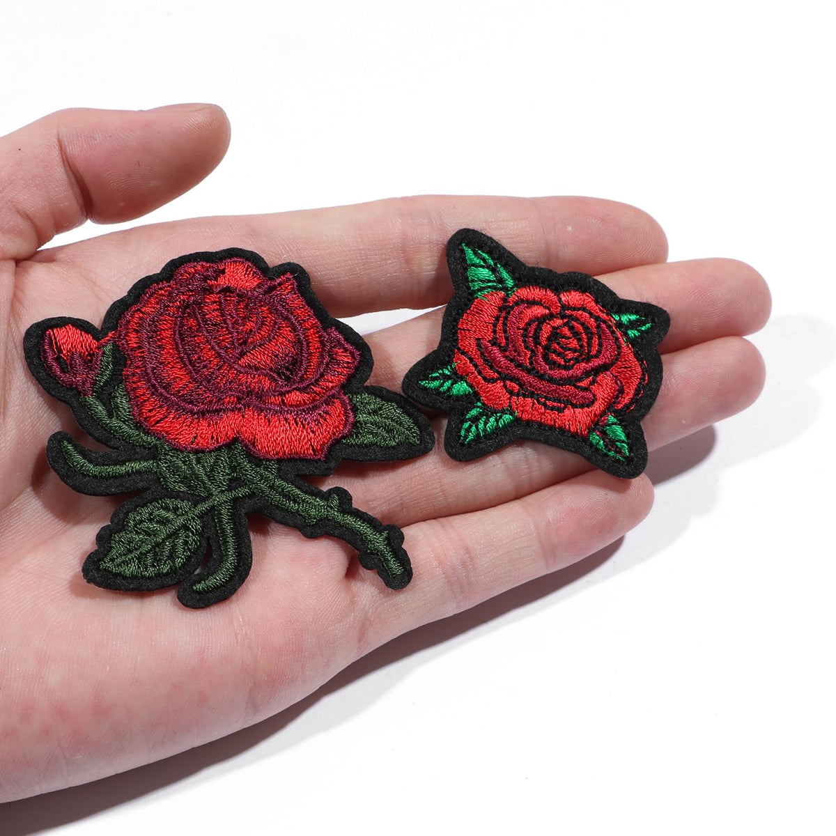 60Pcs Flower Embroidered Patches Random Assorted Styles Iron on Patches Rose Flower DIY Sew Applique Repair Patch for Clothes DIY Accessories