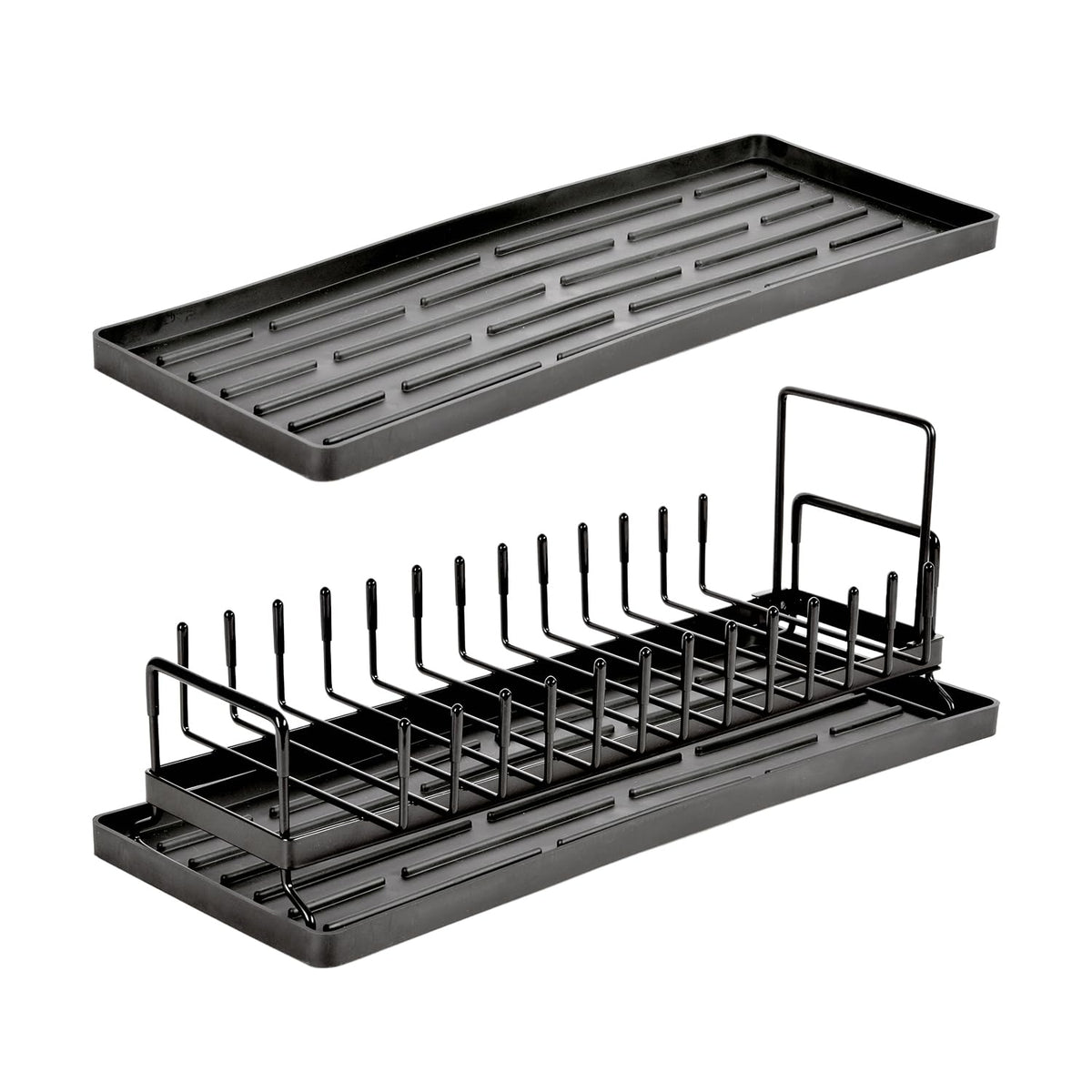 kowiofame Cup Drying Rack Dish Drying Water Bottle Dryer Rack Long Kitchen Sink Counter Drainer Over Tray Plate Forks Glass Cups Spoons Organizer