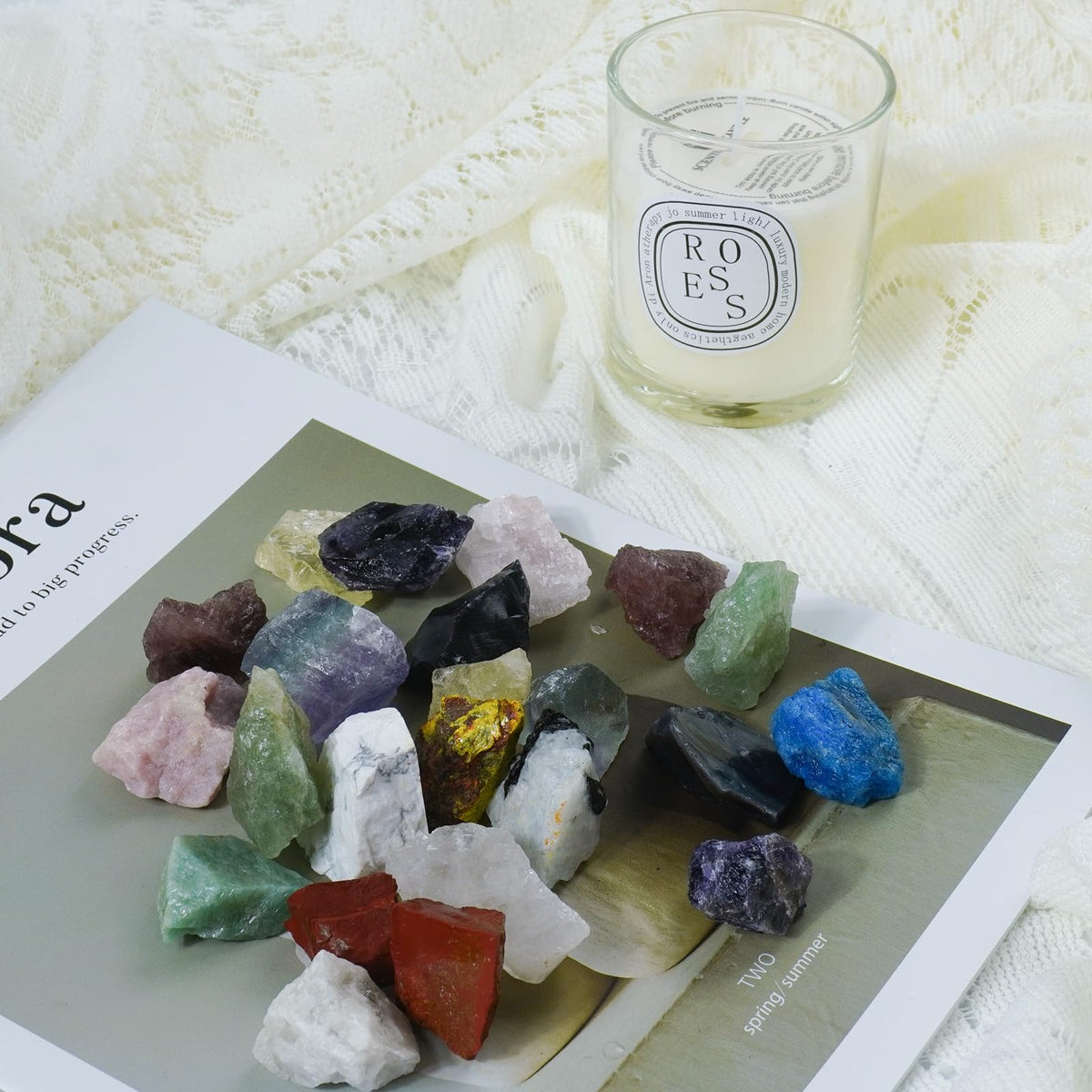 Raw Crystals, Large 1.2-2.0" Healing Crystal Natural Rough Stones for Intuition,Chakra,Meditation,Decoration,Polishing,Energy Work (Zebra Agate, 3.5oz-1.2-2.0"raw Crystals)