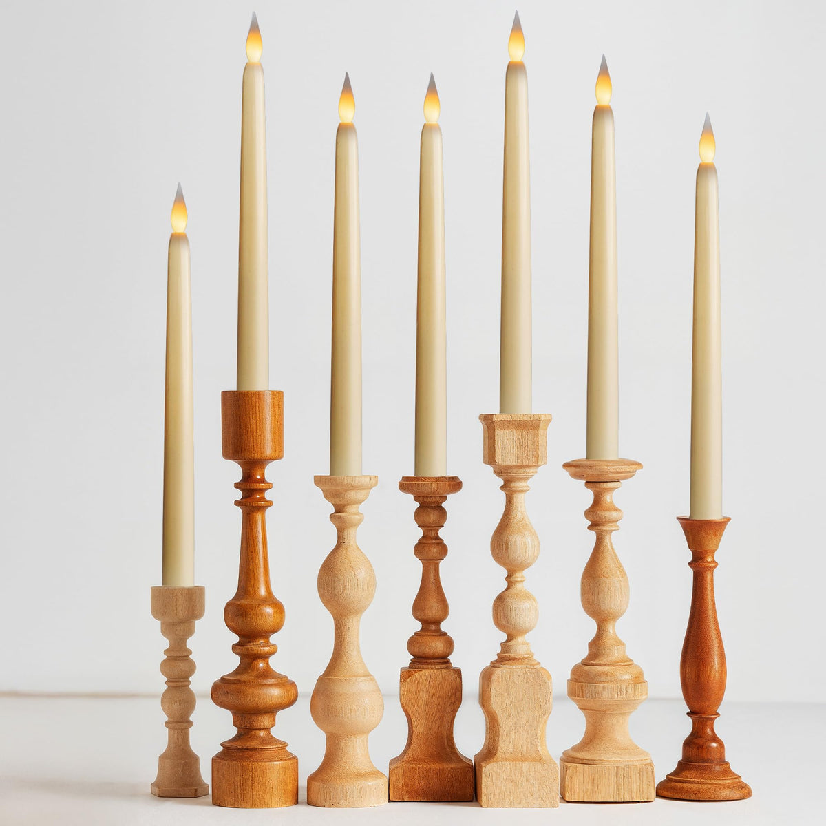WYZworks 36 Pack, 11" LED Flameless Ivory Taper Flickering Candles Lights, Clickable On/Off Button, Battery Operated Electric Long Tall Candlesticks for Holiday Christmas Candelabra Wedding Window