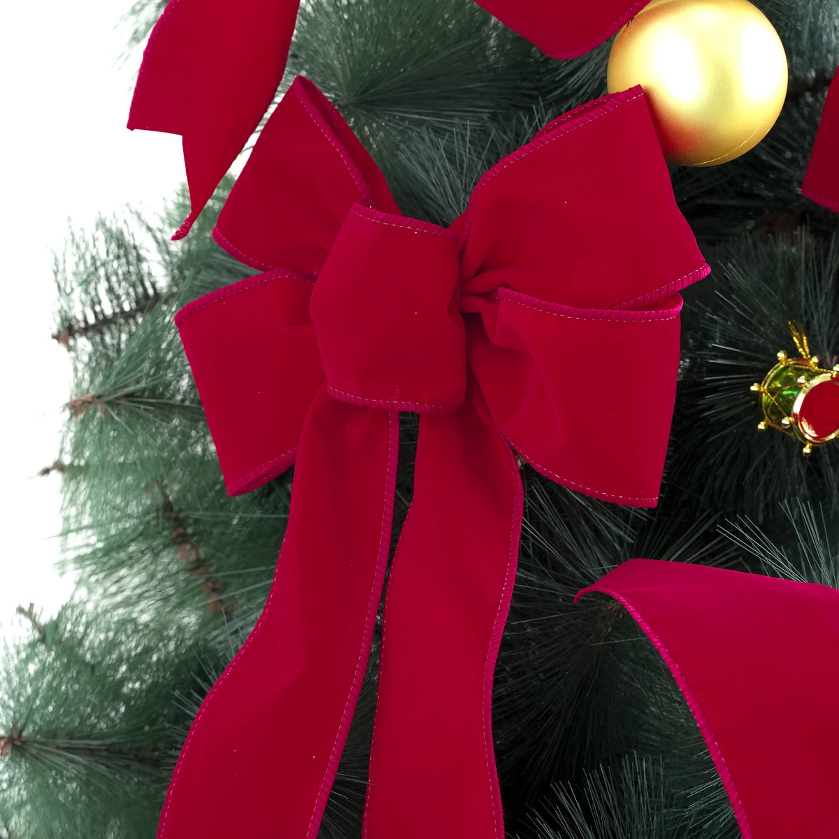 MEEDEE Red Velvet Wired Ribbon 2.5 Inch Wide Red Ribbons 25 Yards Spool Velvet Christmas Ribbon Red Wired Ribbons for Christmas Tree, Wreaths Supplies, Bows Making