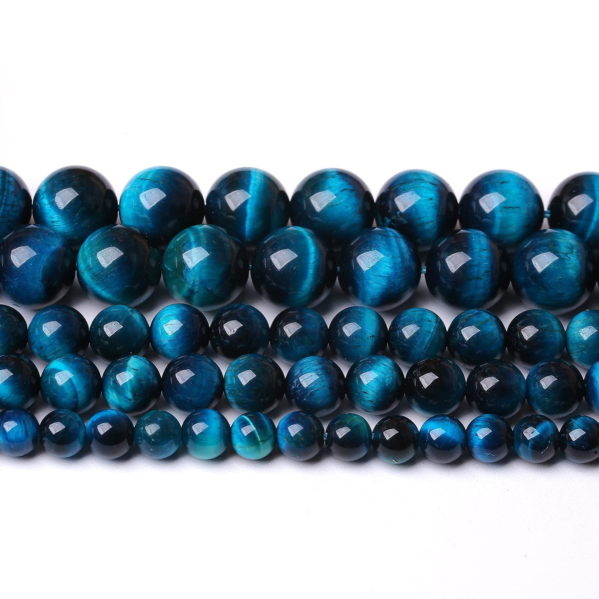 Blue Tiger Eye Gemstone Loose Beads Natural Round Loose Stone Beads for Jewelry Making DIY Bracelet Necklace Earrings 6mm 61-63pcs 1 Strand 15" (Blue Tiger Eye, 6mm)