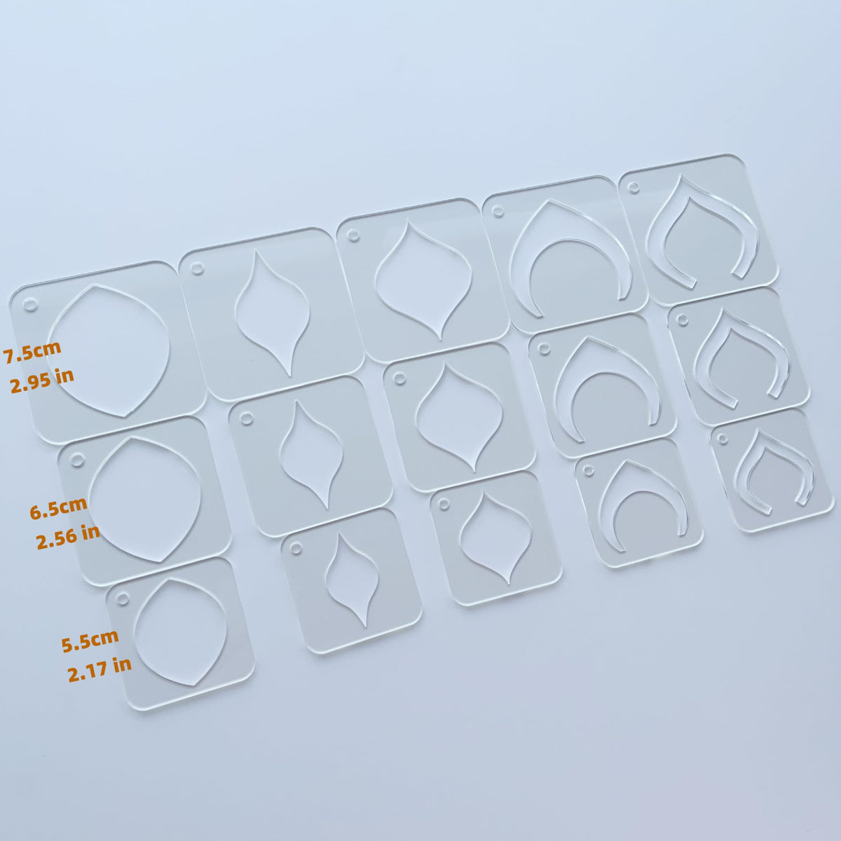 Mandala Drawing Stencils Set, 15 Pieces Clear Acrylic Dot Pattern Templates with Ring, 3 Sizes 2.17-2.95 Inch