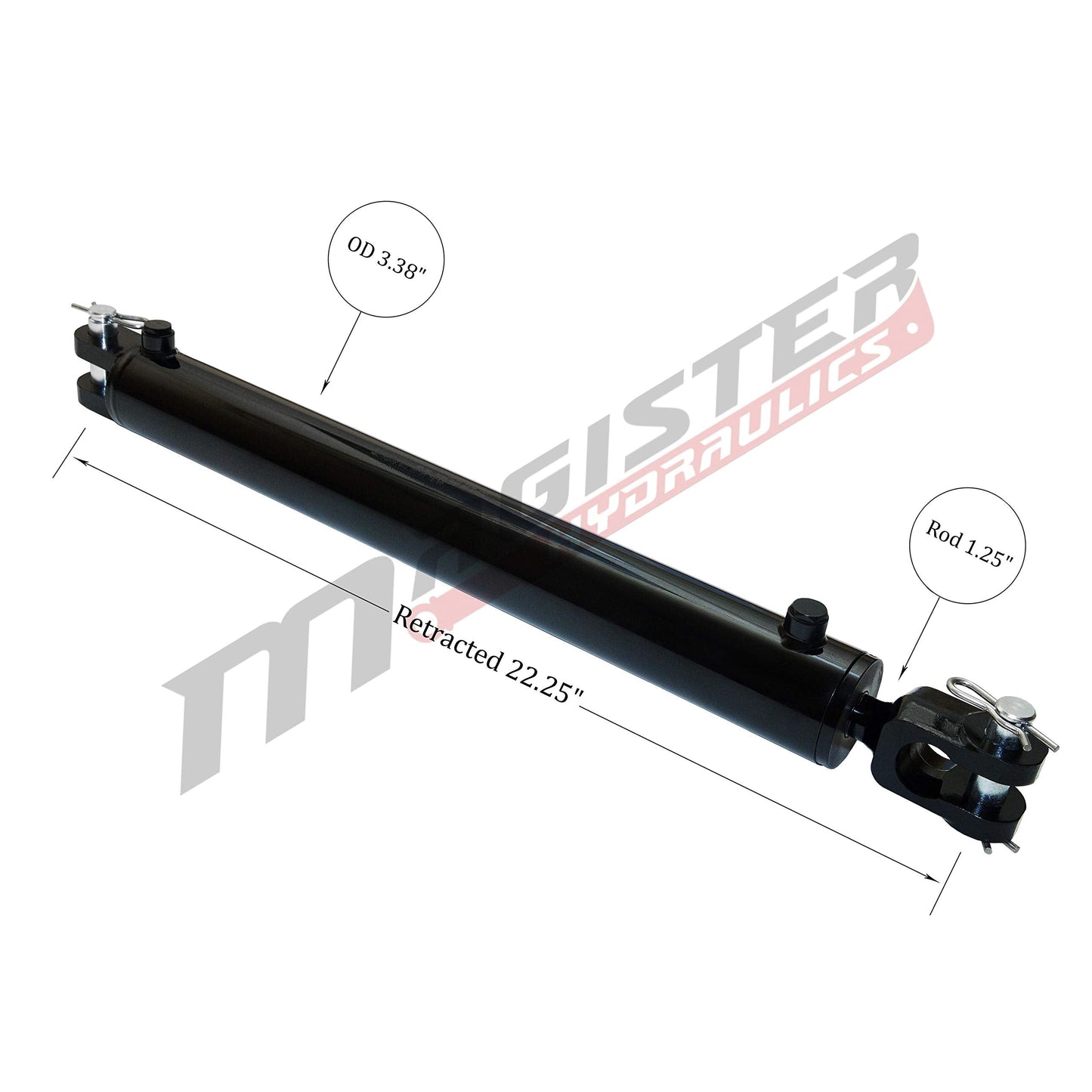Magister Hydraulics Double Acting Hydraulic Cylinder - AG Clevis Hydraulic Cylinder 2500 PSI tie-Rod Alternative 3" bore 12" Stroke (3x12)