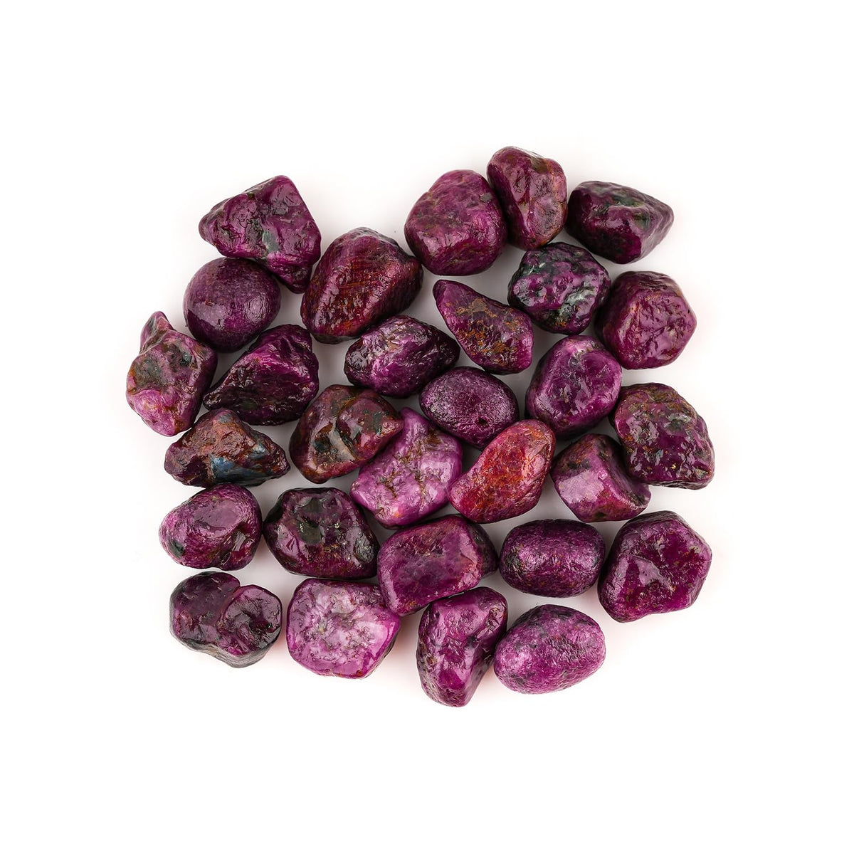 ColouredRocks 100 carats Red-Pink Ruby Crystals, Raw Stones, Rough Gemstones, Jewelry Making Supply, Cabbing, Polishing, Cutting, DIY, Crafts (25+pcs) (5-10mm)