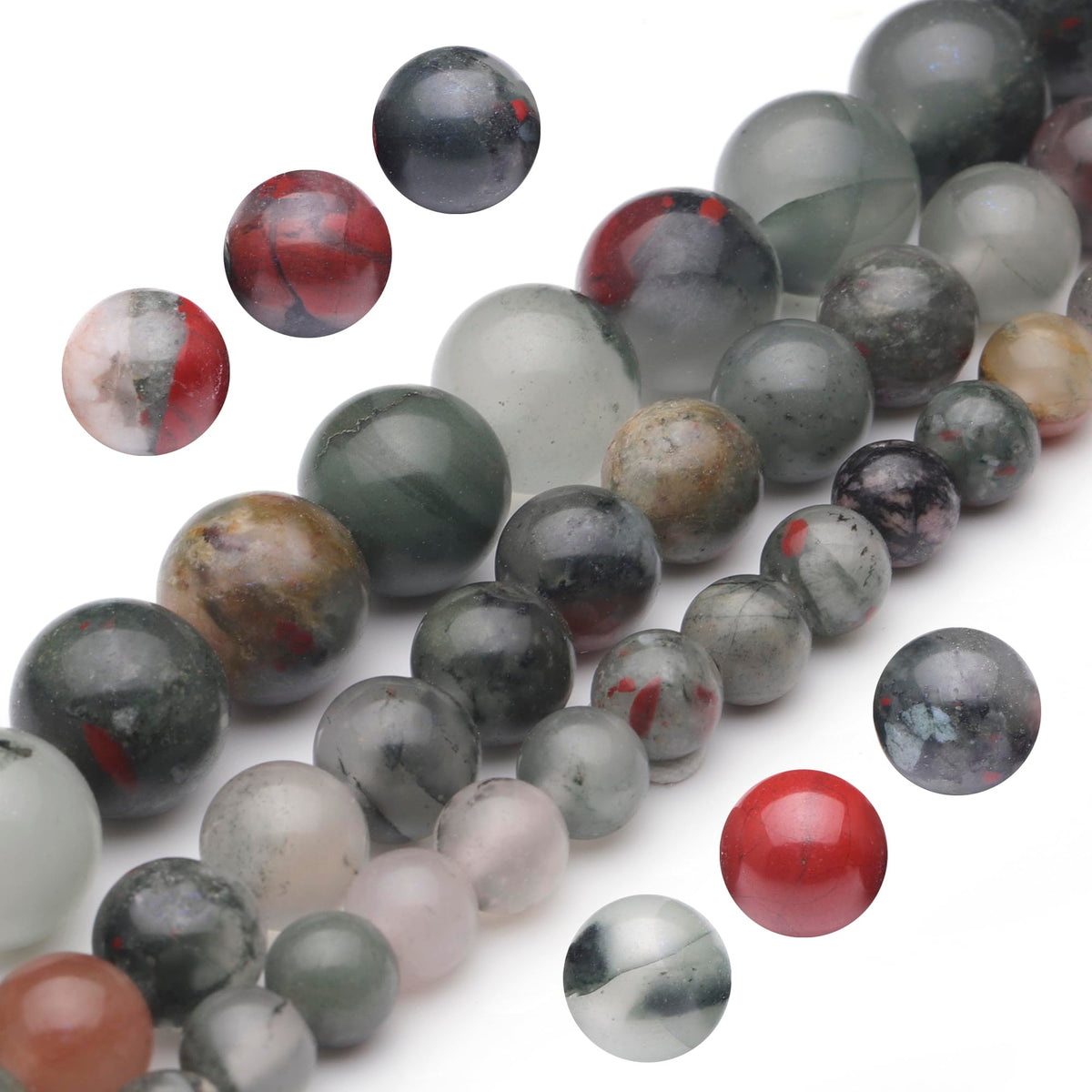 Youngbling Natural Gemstone Beads for Jewelry Making,6mm African Bloodstone Polished Round Smooth Stone,Genuine Real Stone Red Beads for Bracelet Necklace 15 Inch(African Bloodstone,6mm)