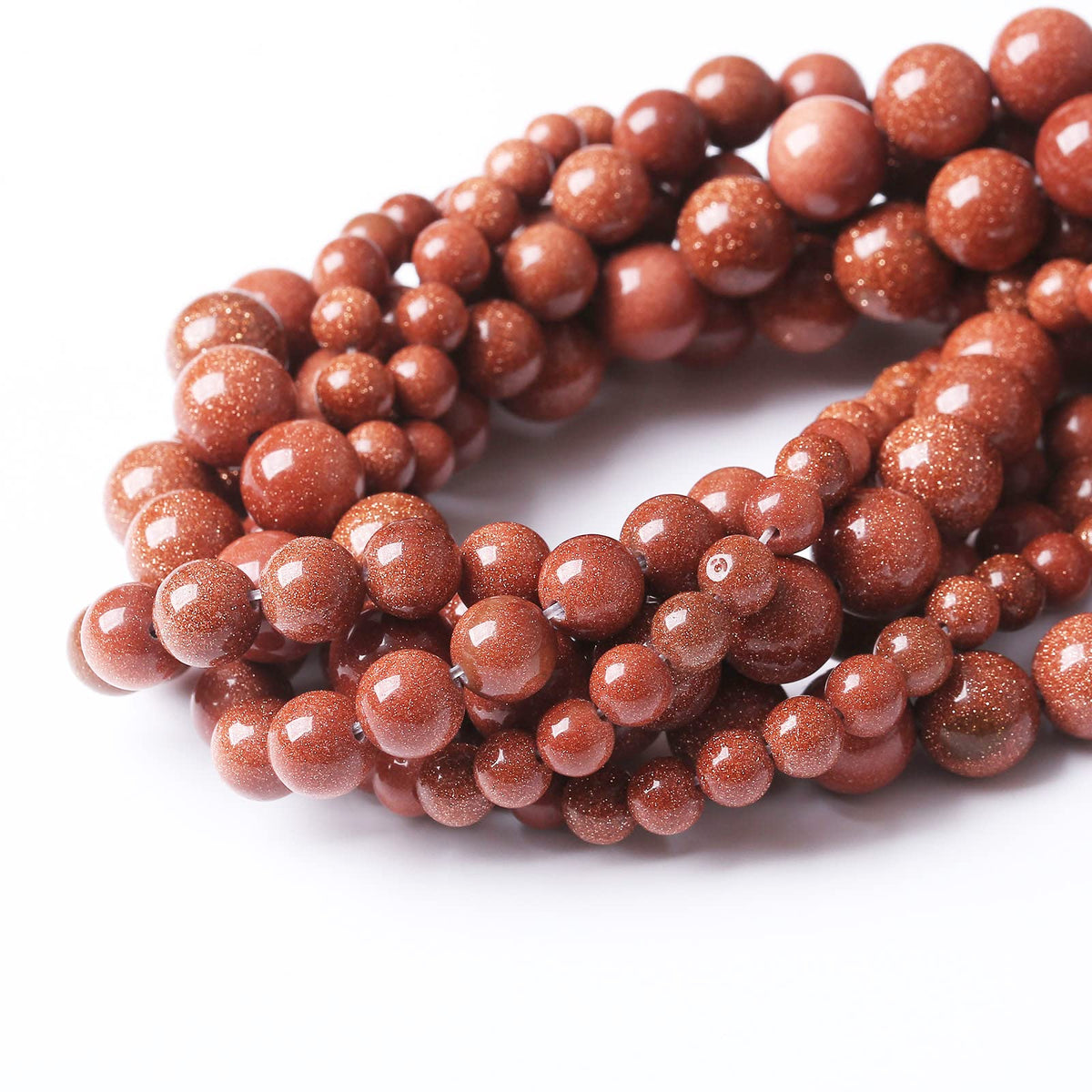 36PCS 10MM Natural Gold Sand Stone Beads Energy Healing Beads for DIY Jewelry Bracelet Necklace Making for Jewelry Making15Inch