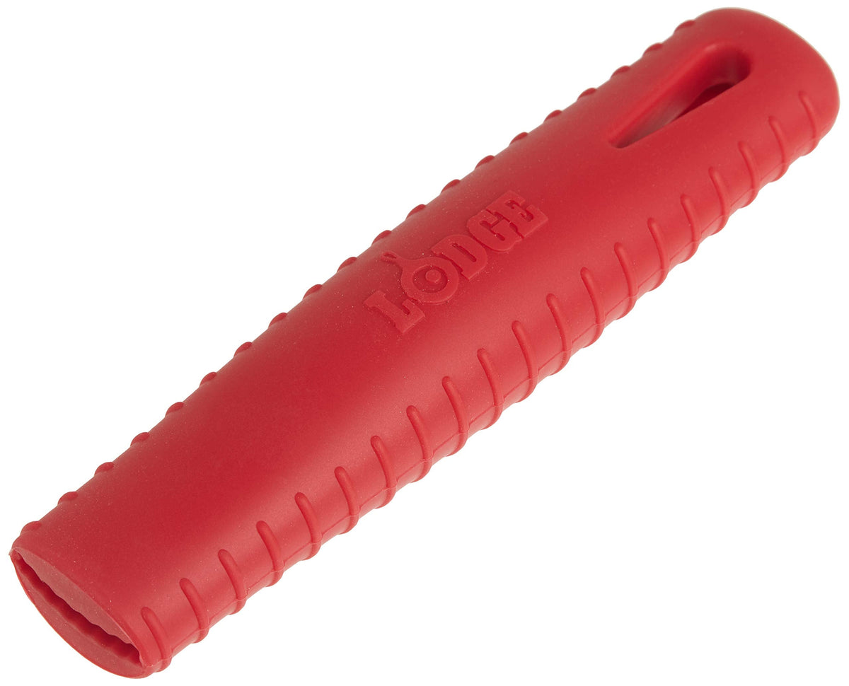 Lodge Silicone Hot Handle Holder - Dishwasher Safe Hot Handle Holder Designed for Lodge Carbon Steel Pan Products - Reusable Heat Protection Up to 500° - Red