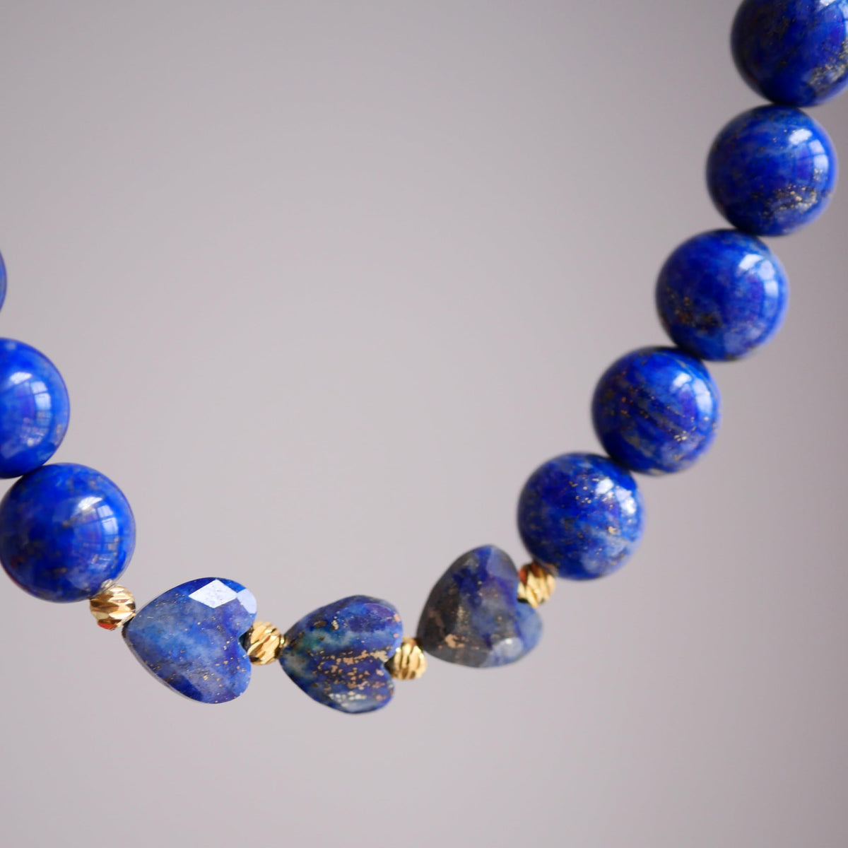 Lapis Lazuli Heart Bracelet for Women – Natural Blue Crystal Healing Stone Beads | Heart Shaped Gemstone Jewelry for Love, Stress Relief & Chakra Balance | Spiritual Gift with Box