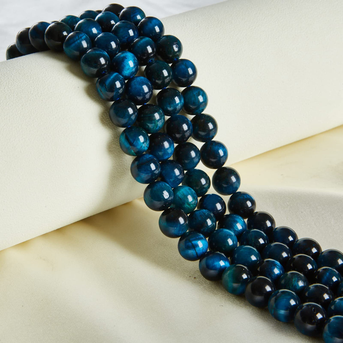 100pcs 8mm Aquamarine Tiger Eye Beads Natural Gemstone Beads Round Loose Beads for Jewelry Making