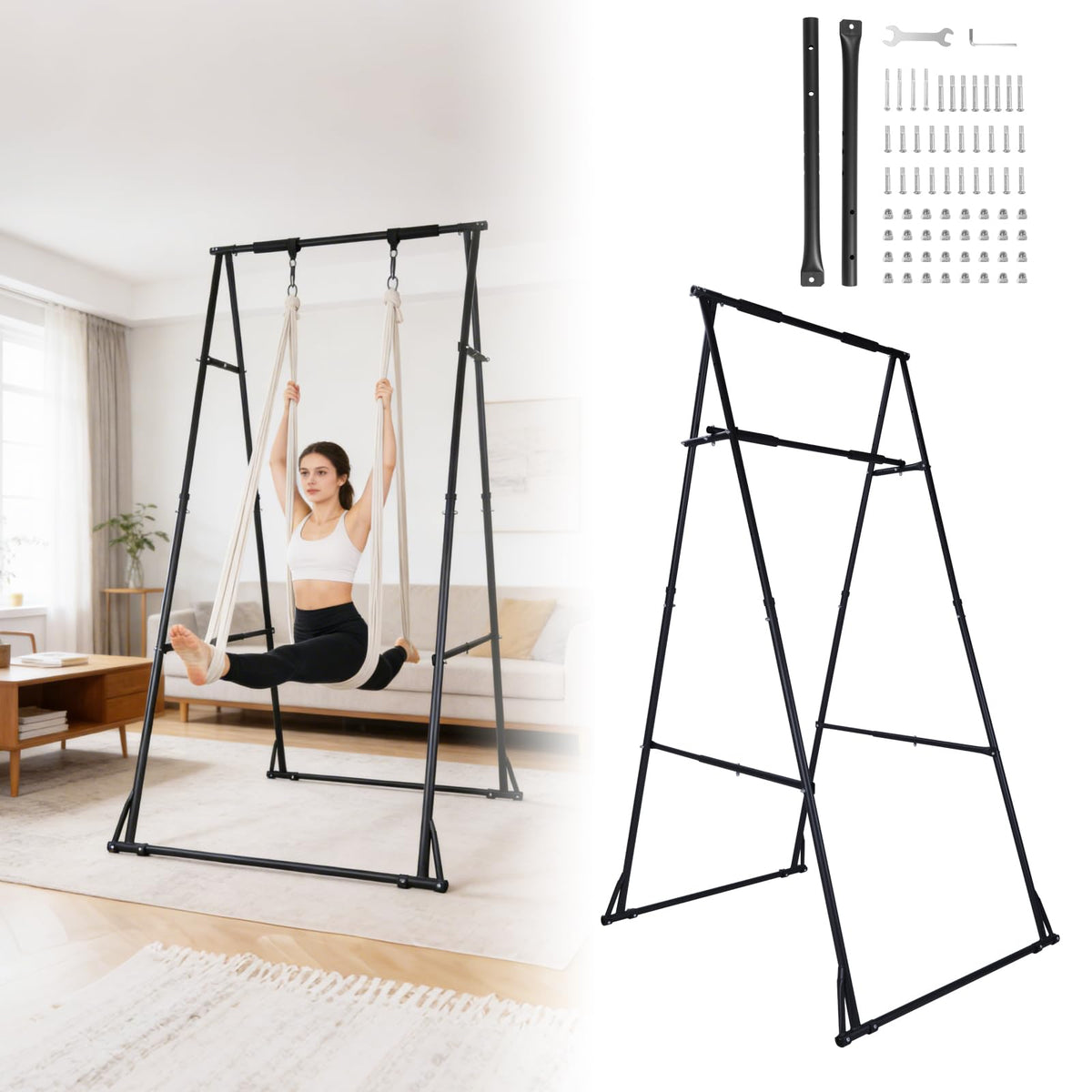 Generic Foldable Free Standing Pull Up Bar Stand Adjustable Pullup Fitness Equipment for Home Gym Strength Training