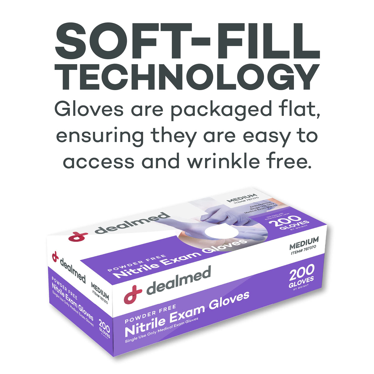 Dealmed Nitrile Medical Grade Exam Gloves, Disposable, Latex-Free, Medium (200 ct.)