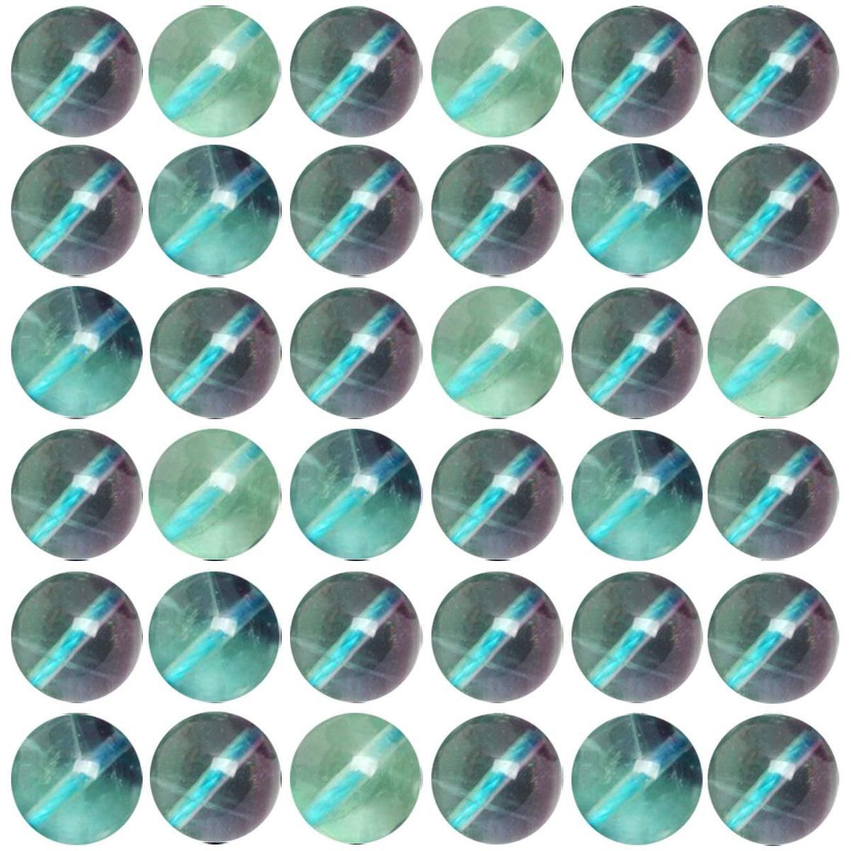 Natural Stone Beads 100pcs 8mm Fluorite Round Genuine Real Stone Beading Loose Gemstone Hole Size 1mm DIY Smooth Beads for Bracelet Necklace Earrings Jewelry Making (Fluorite Green, 8mm)