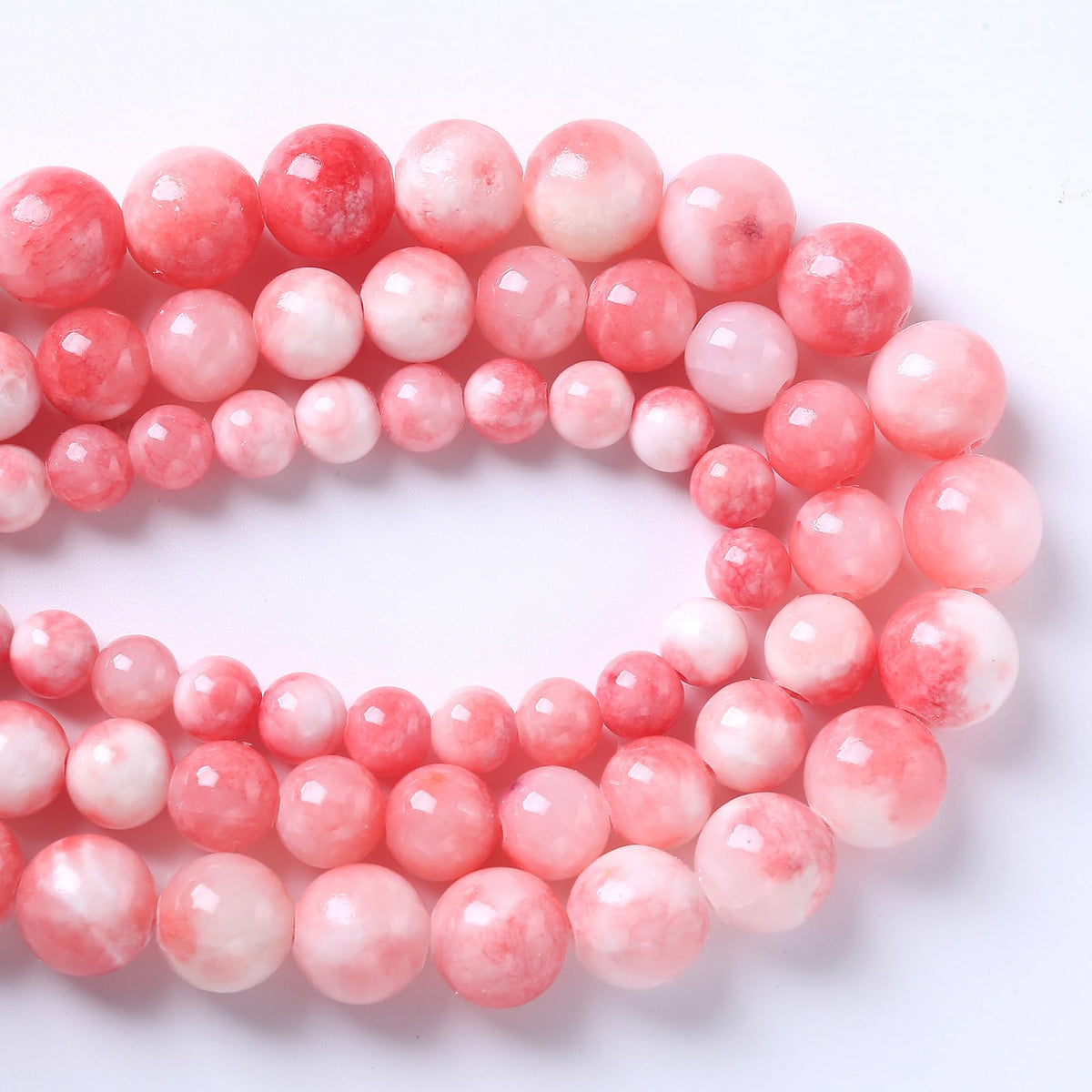 8MM 46PCS Pink Persian Jade Spacer Loose Beads for Jewelry Making DIY Bracelet Necklace