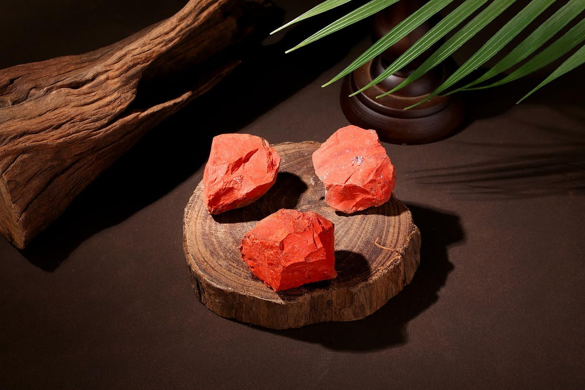 NUKAYAI 2Pcs Red Jasper 1.8-2.2" Large Healing Crystals Stones Natural Raw Rock Rough Crystals Rocks Red Jasper Stone for Wrapping Decoration Cabbing Wicca Reiki Wire DIY Polishing Gifts