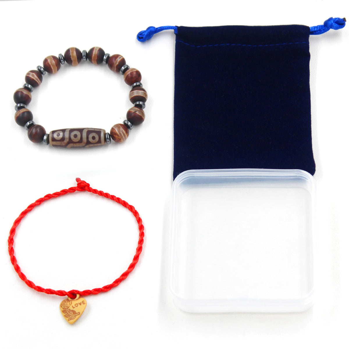Zircobic Nine Eyes Dzi Feng Shui Healing Bracelet | Unique Tibetan Nine Eyes Dzi Wristband | Positive Energy Spiritual Bracelets | Blessing Mala Buddhist Chakra Meditation Jewelry