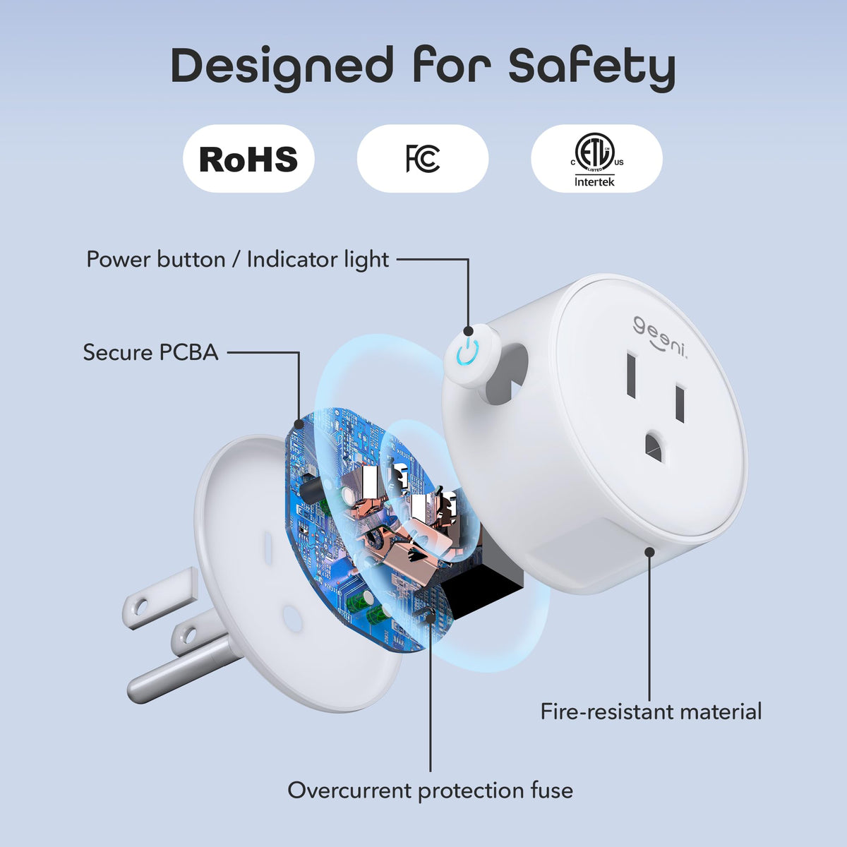 Geeni Dot Smart Plug with 2.4GHz WiFi Connectivity – 2-Pack Compact, Fire-Resistant Smart Outlet Plugs with Schedule & Timer – No Hub Needed, Supports Alexa & Google