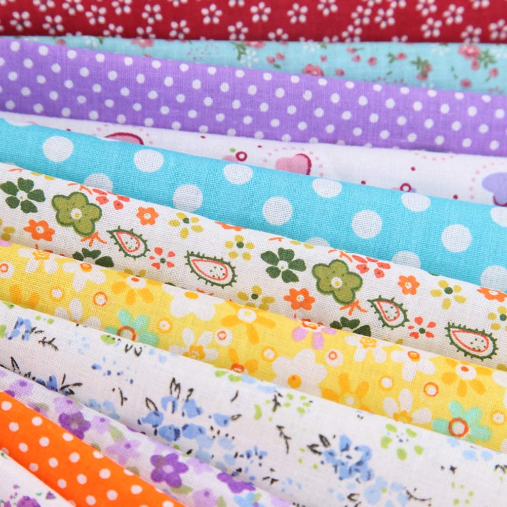 AYNEFY Cotton Floral Patchwork,100 Pcs 10 x 10 cm Floral Printed Fabric Patchwork Sewing Craft Fabric Bundles for Sewing Quilting Stitching DIY Making Supplies