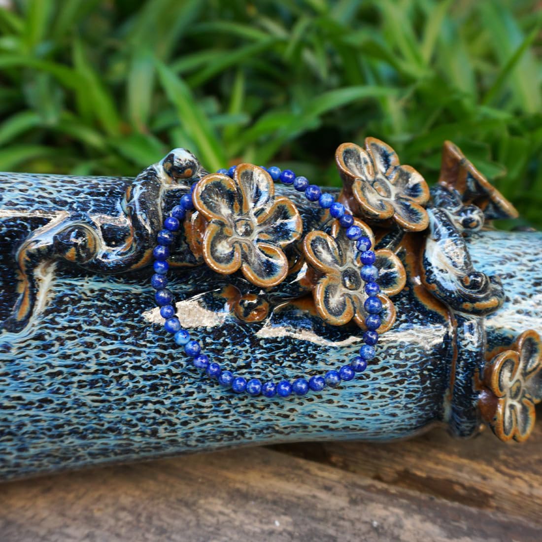 4mm Lapis Lazuli Bracelet | Natural Royal Blue Throat & Third Eye Chakra Crystal Gemstone Beads - Handmade Meditation Protection Jewelry | Beading Tool Kit - Fits for 6-7 inch Xsmall Wrist